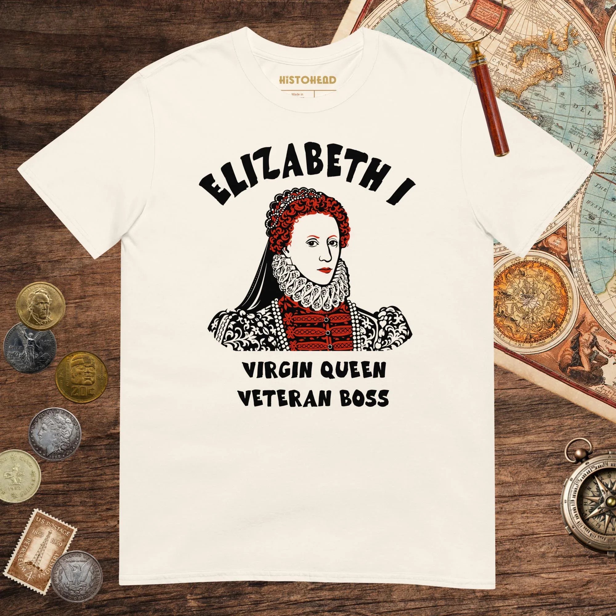 Natural Elizabeth I Virgin Queen Tee - history buff gift by HistoHead
