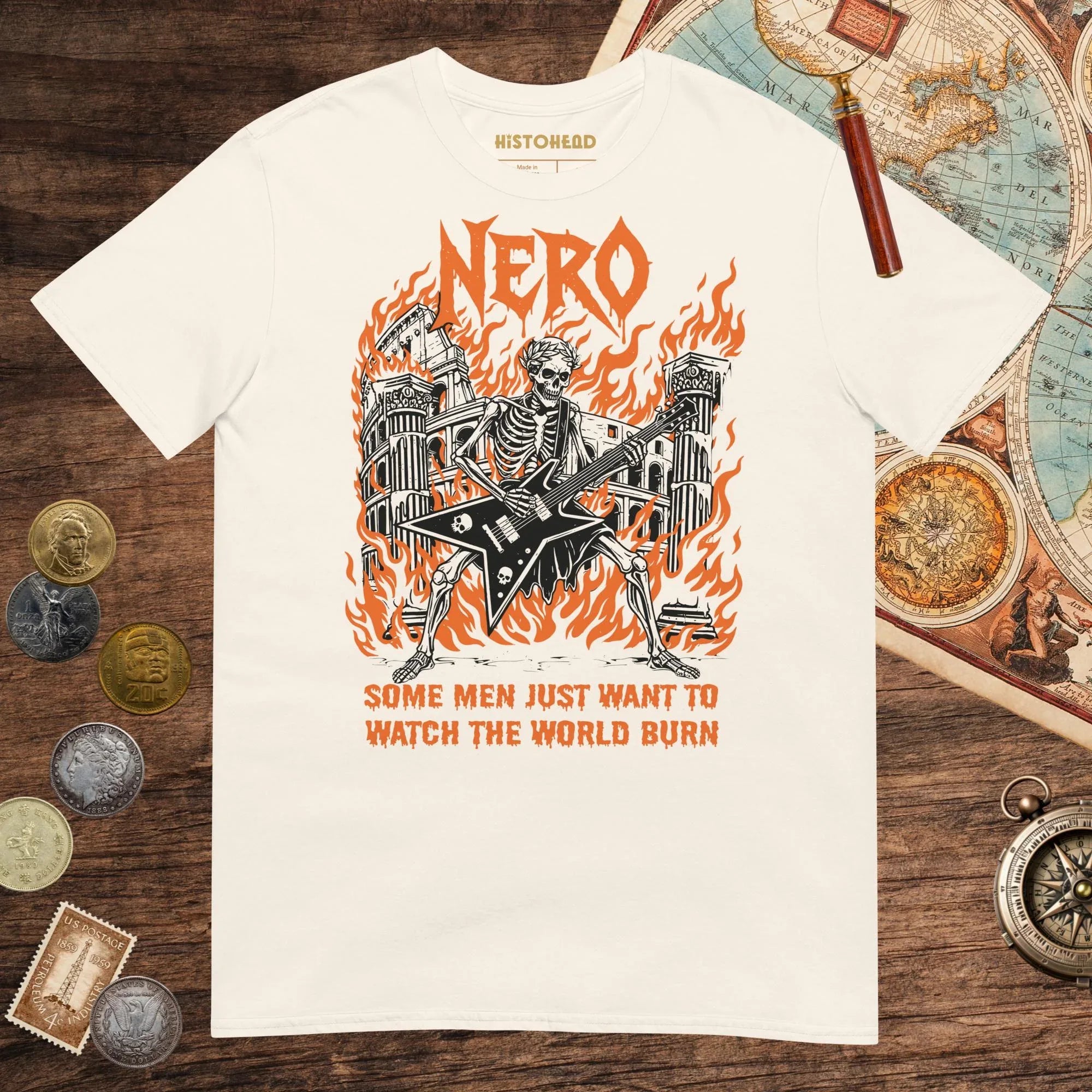 Natural Nero Watch the World Burn Tee - history buff gift by HistoHead