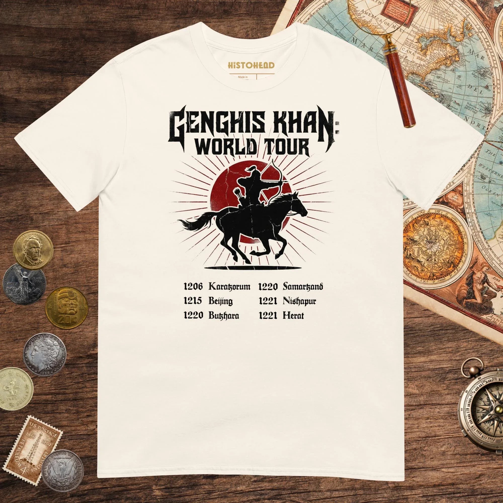 Natural Genghis Khan World Tour Tee - history buff gift by HistoHead
