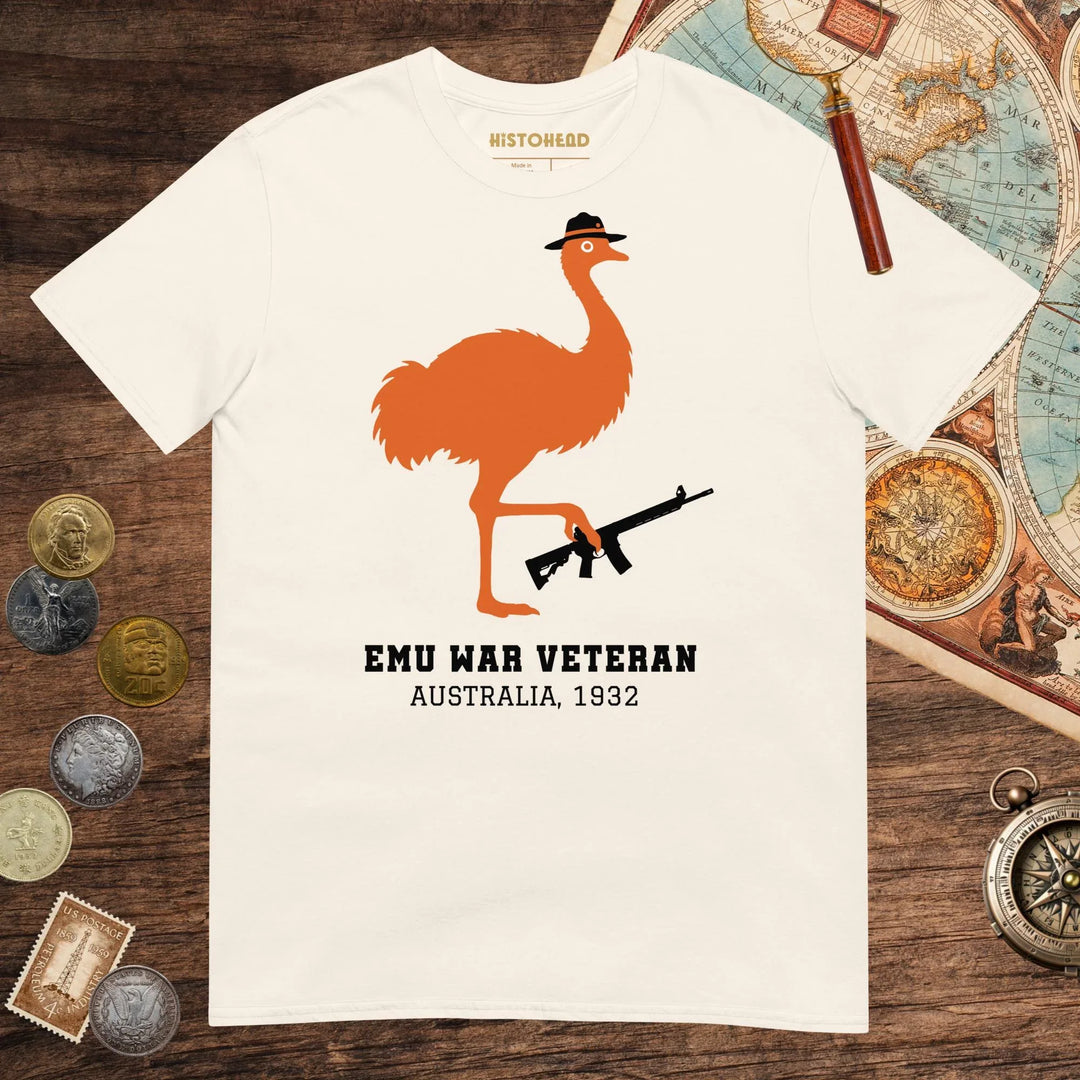 Natural Emu War Veteran Tee - history buff gift by HistoHead