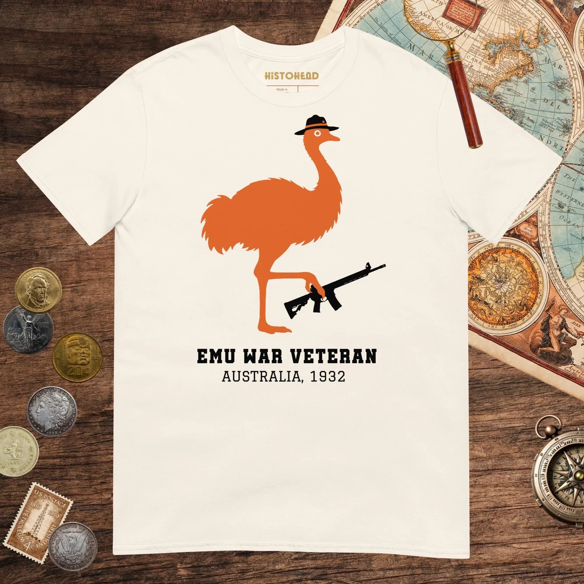 Natural Emu War Veteran Tee - history buff gift by HistoHead