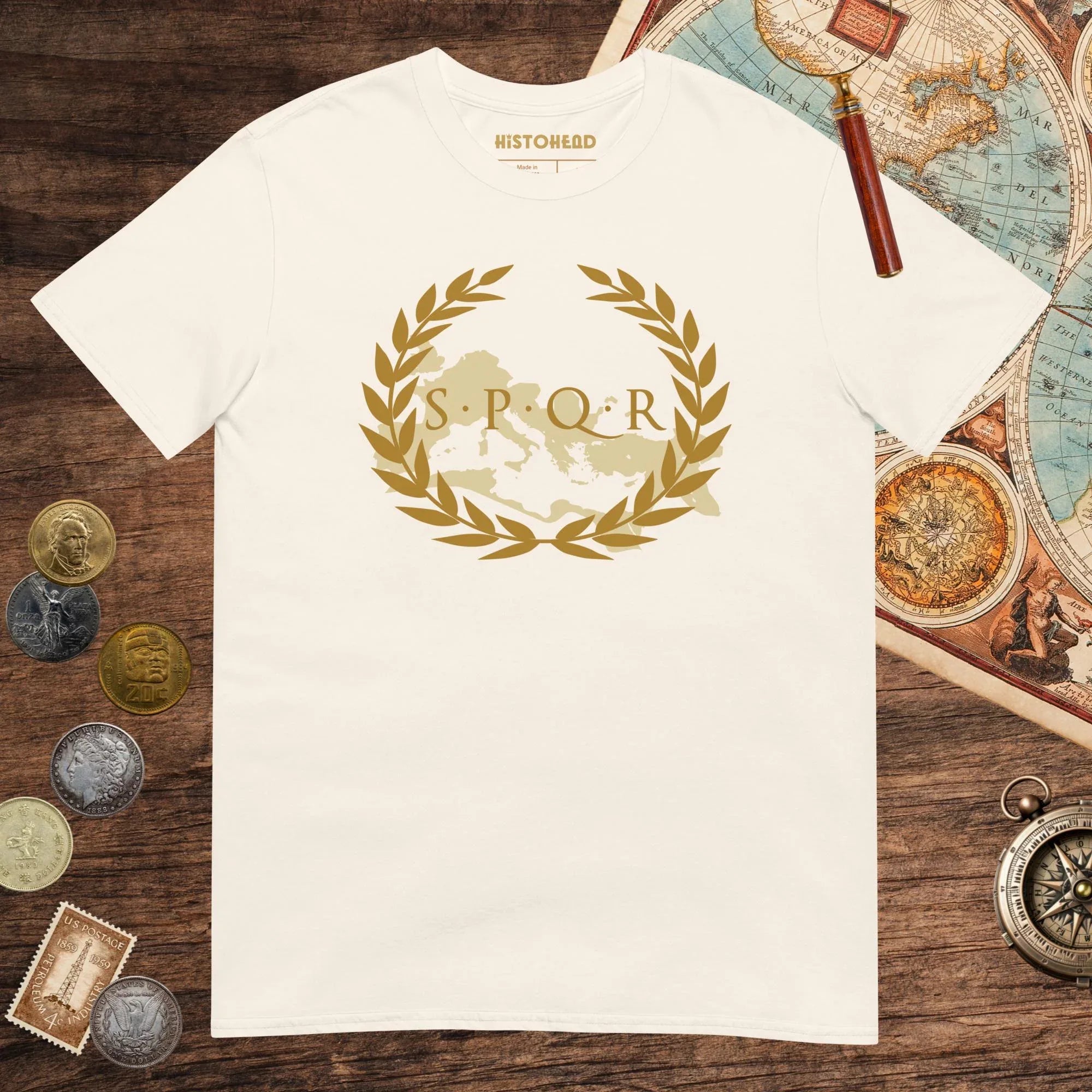 Natural Roman SPQR Banner Tee - history buff gift by HistoHead