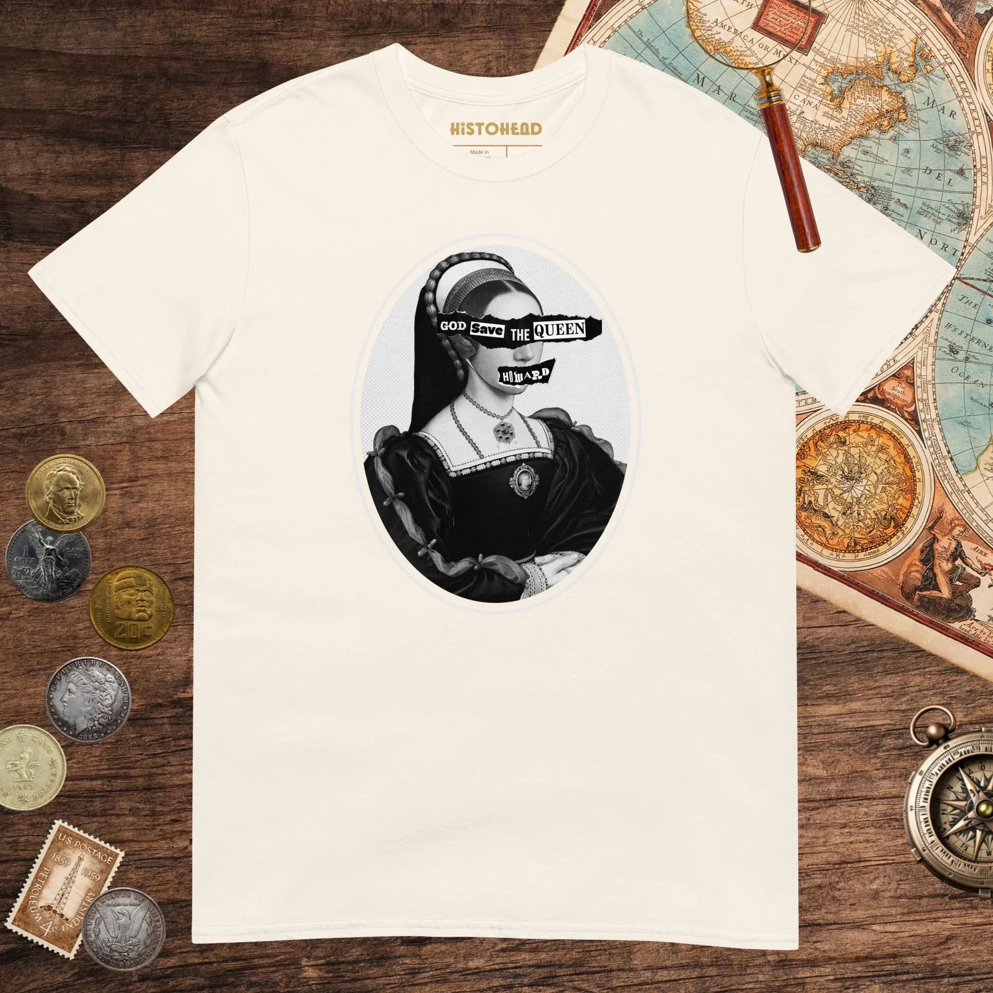 Natural God Save the Queen Catherine Howard Tee - history buff gift by HistoHead