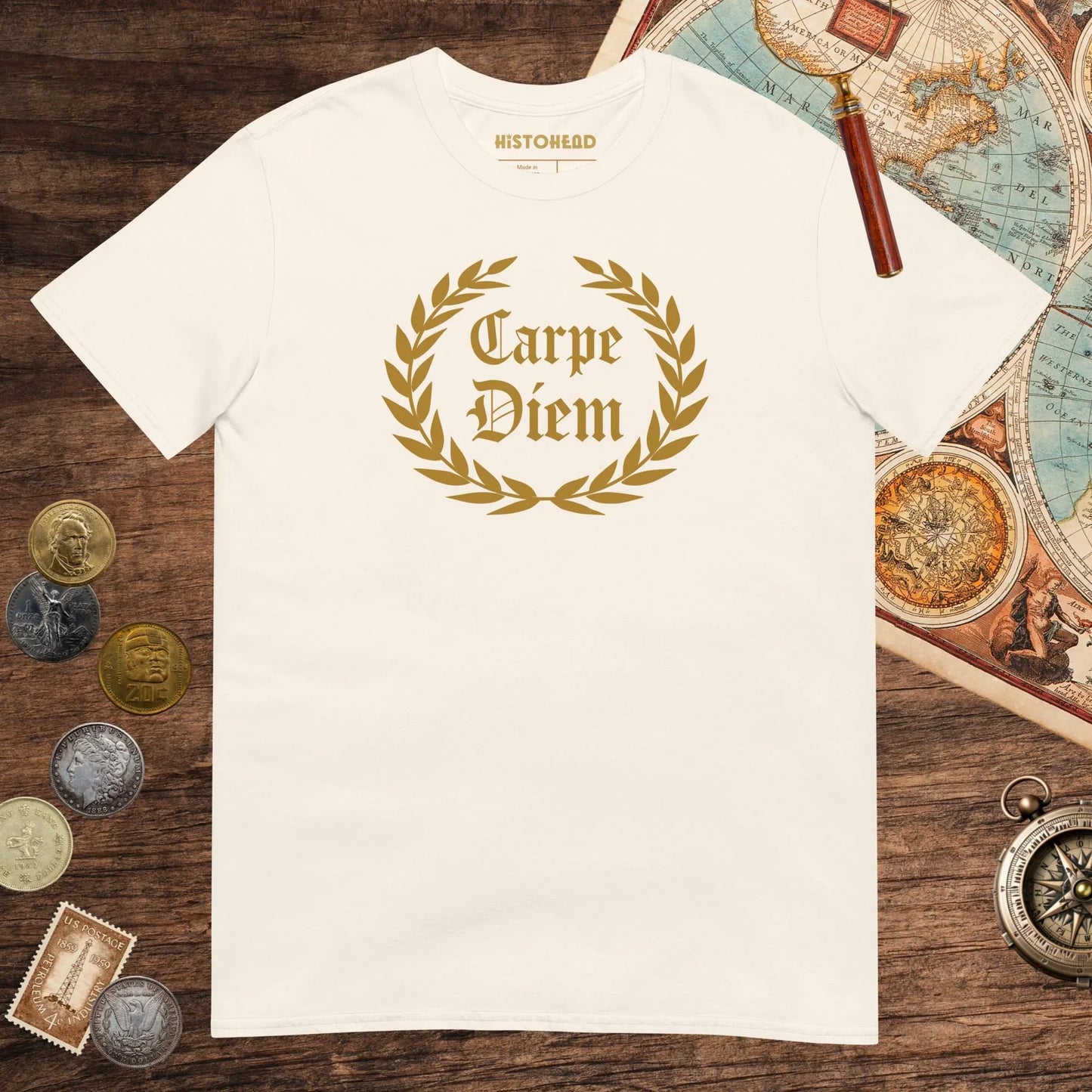 Natural Carpe Diem Tee - history buff gift by HistoHead