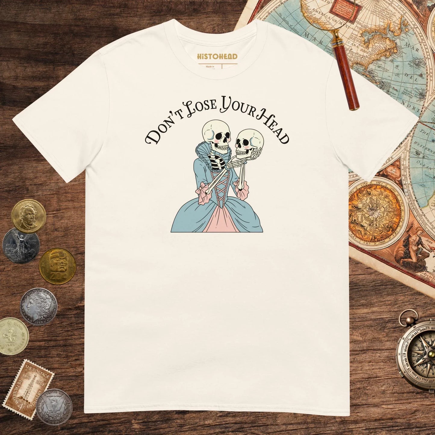 Natural Don't Lose Your Head Tee (Marie Antoinette Edition) - history buff gift by HistoHead