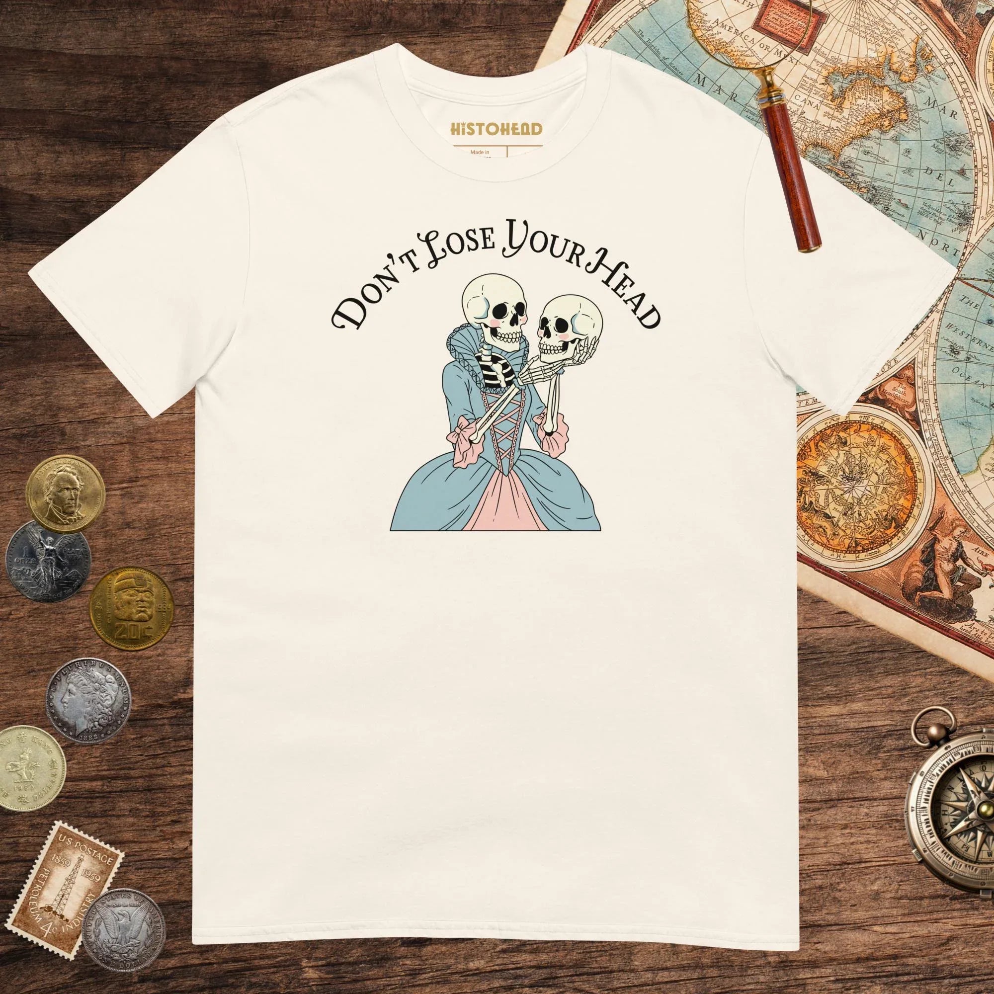 Natural Don't Lose Your Head Tee (Marie Antoinette Edition) - history buff gift by HistoHead