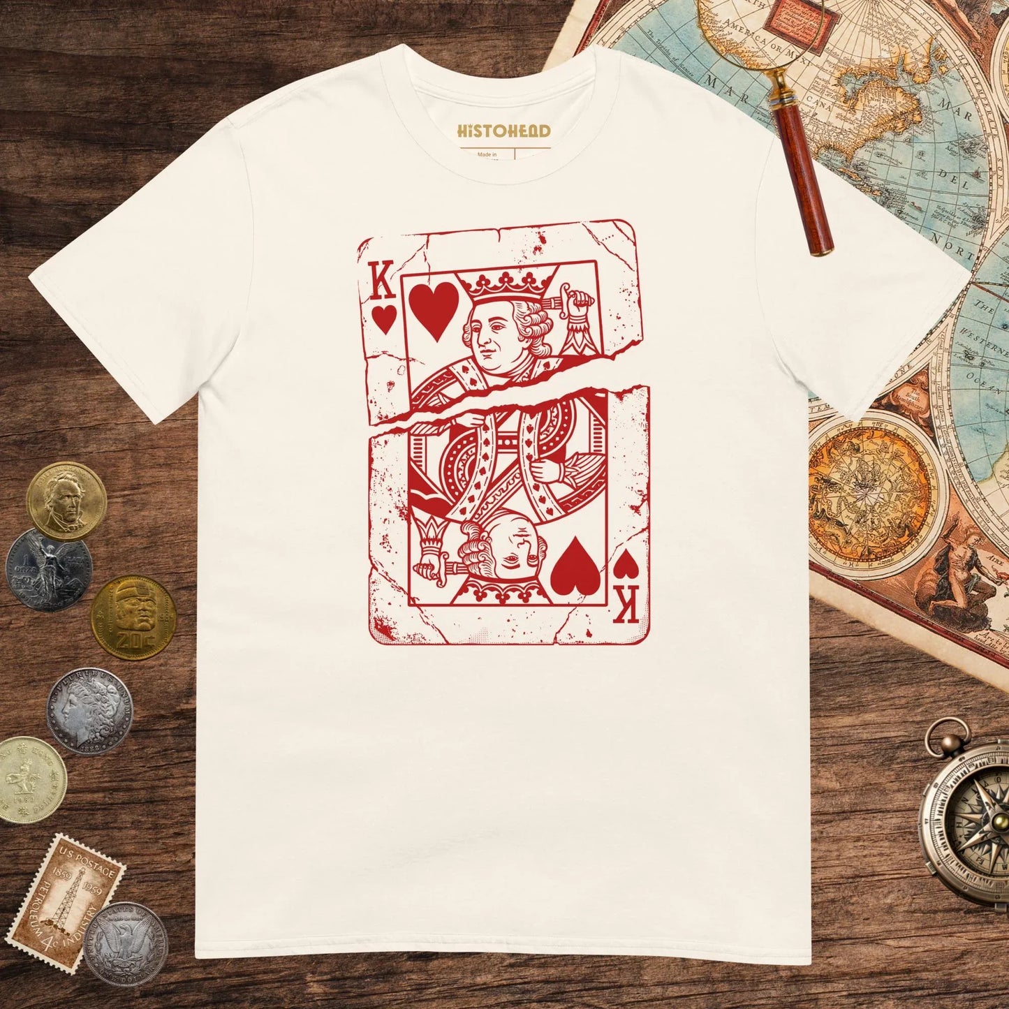 Natural Louis XVI Playing Card Tee - history buff gift by HistoHead