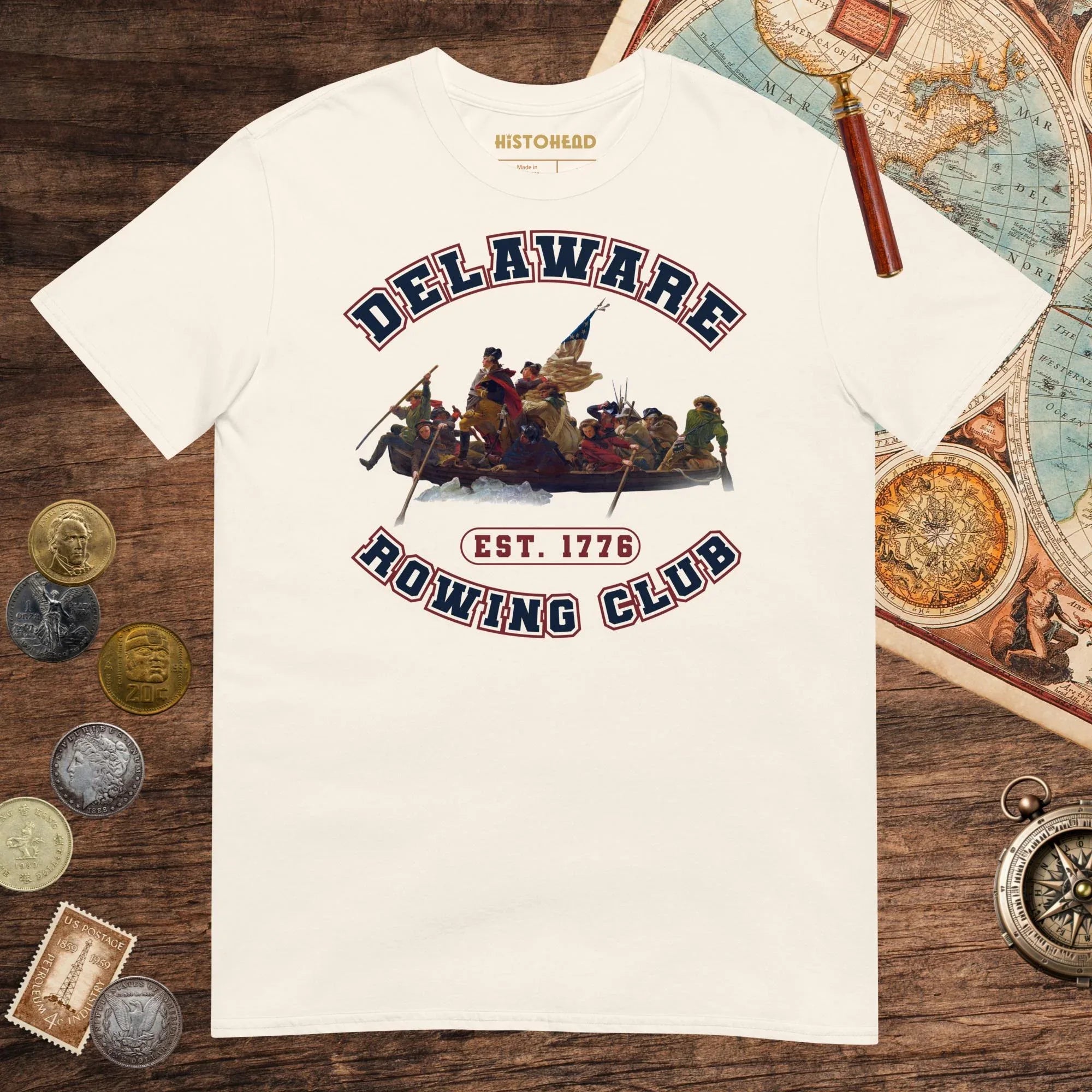 Natural Delaware Rowing Club Tee - history buff gift by HistoHead