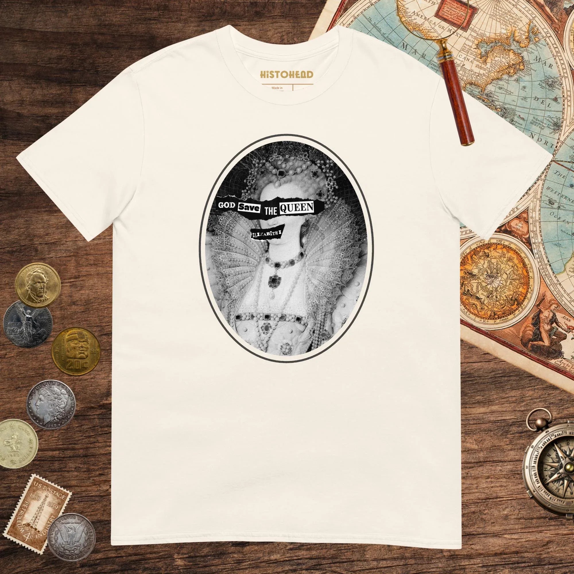 Natural God Save the Queen Elizabeth I Tee - history buff gift by HistoHead
