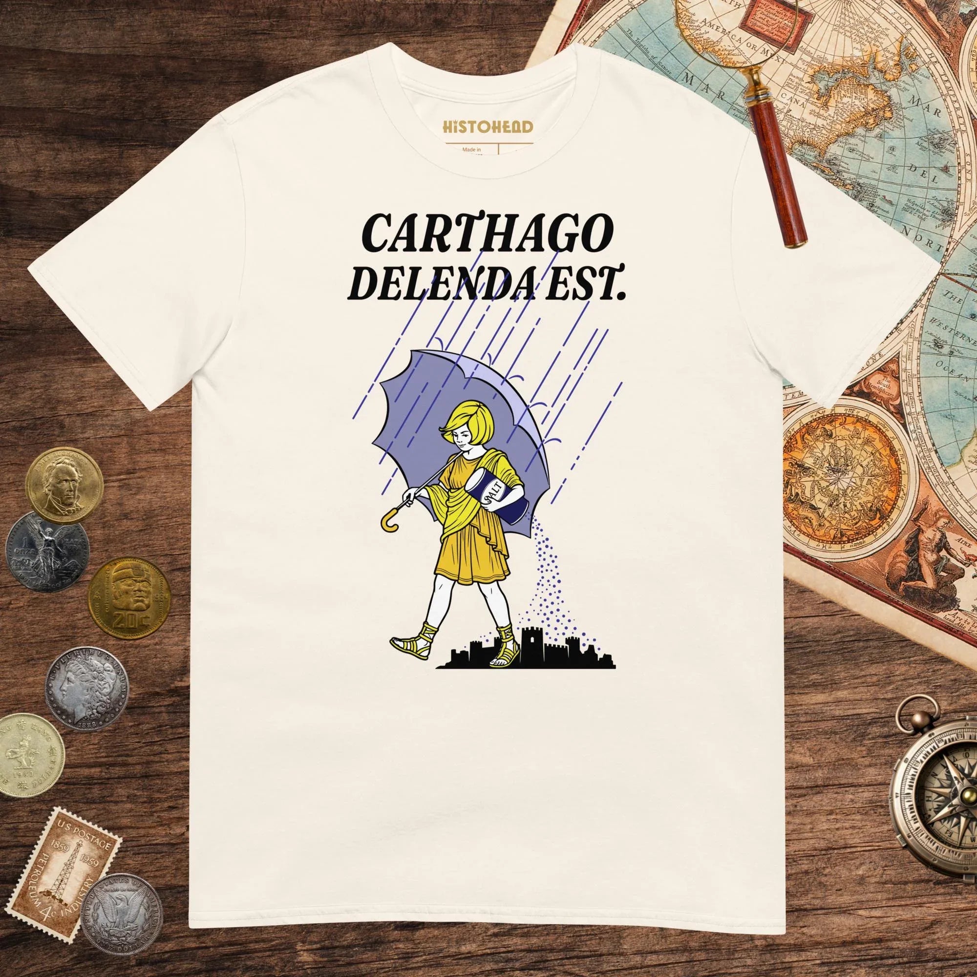 Natural Carthago Delenda Est Salt Girl Tee - history buff gift by HistoHead