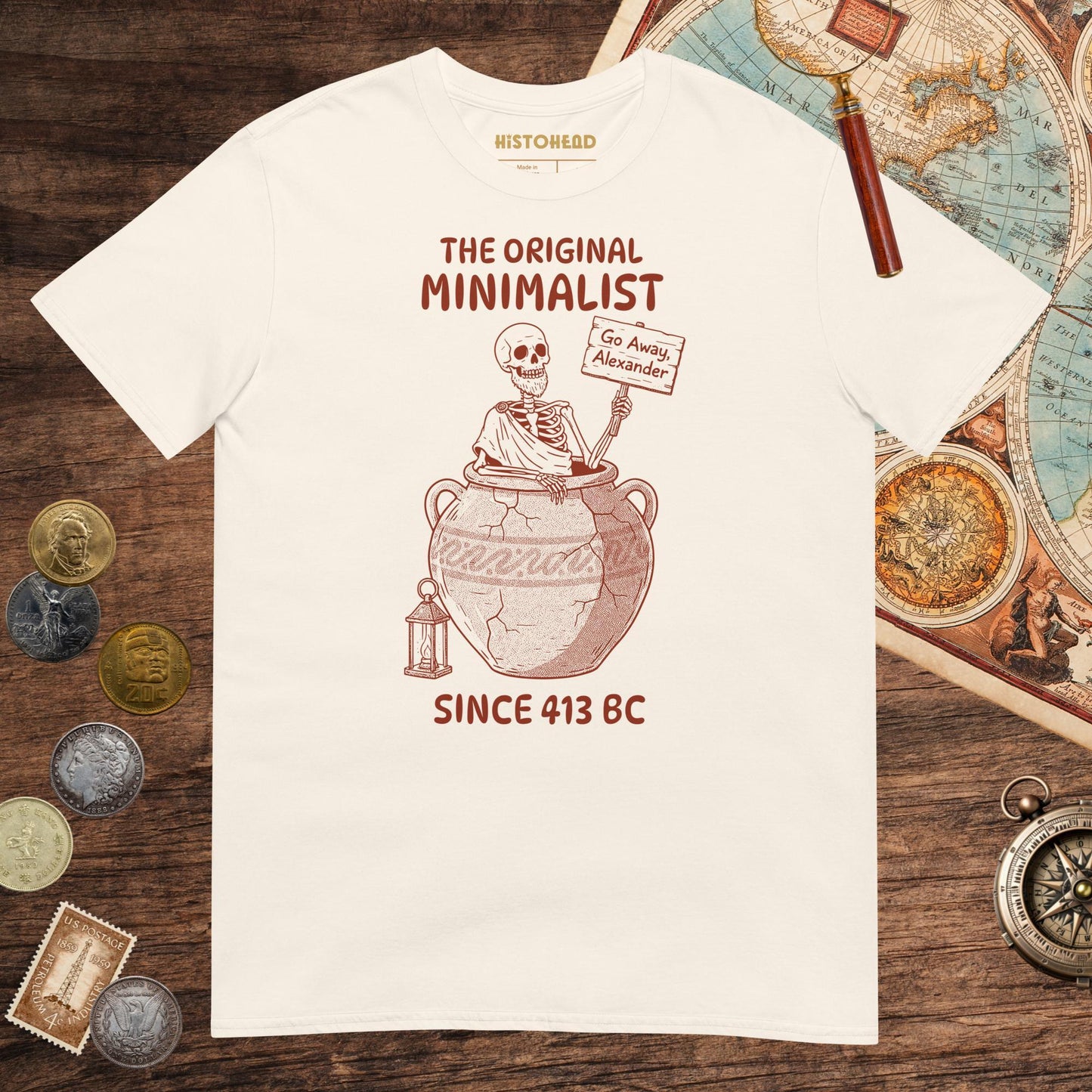 Natural Diogenes the Original Minimalist Tee - history buff gift by HistoHead