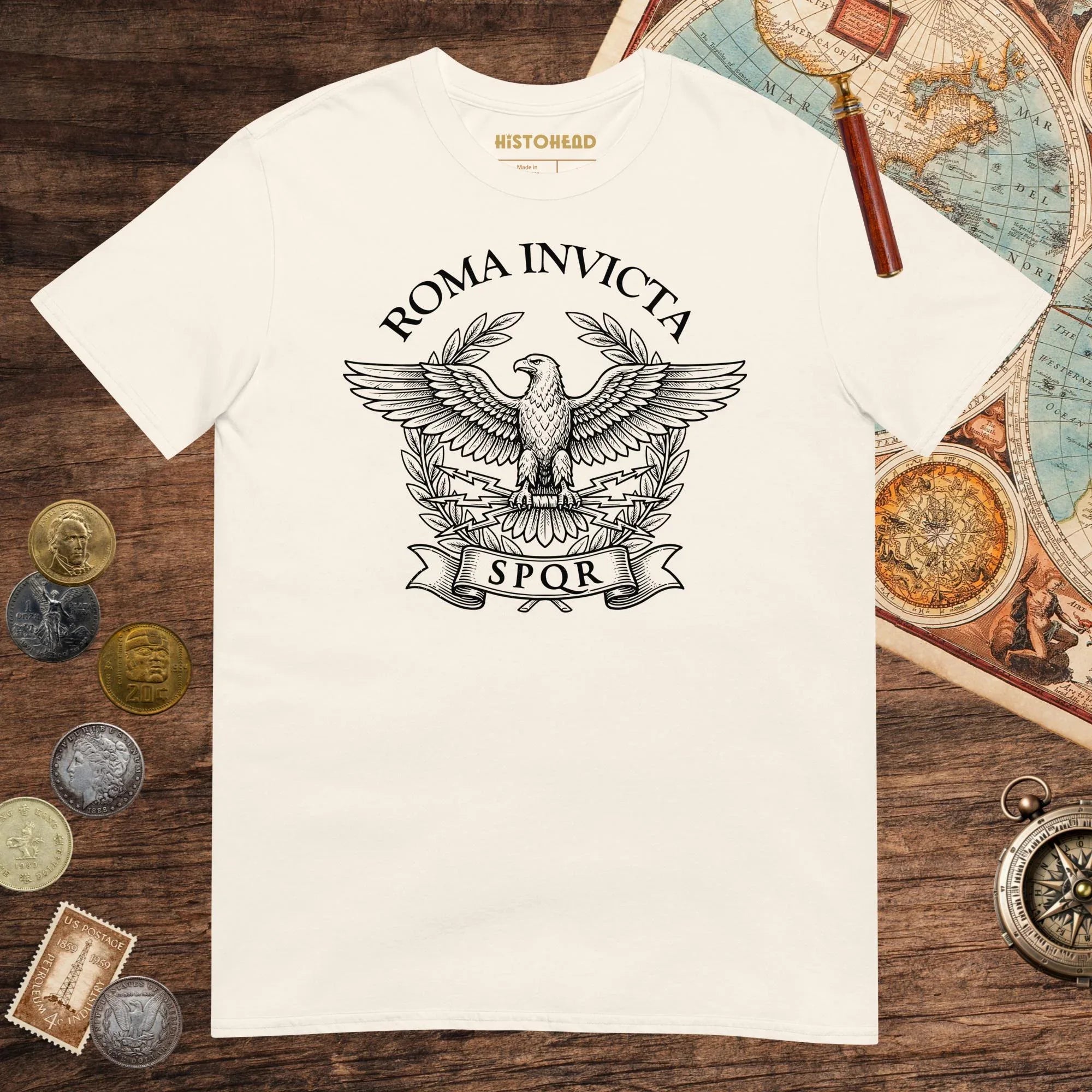 Natural Roma Invicta Tee - history buff gift by HistoHead