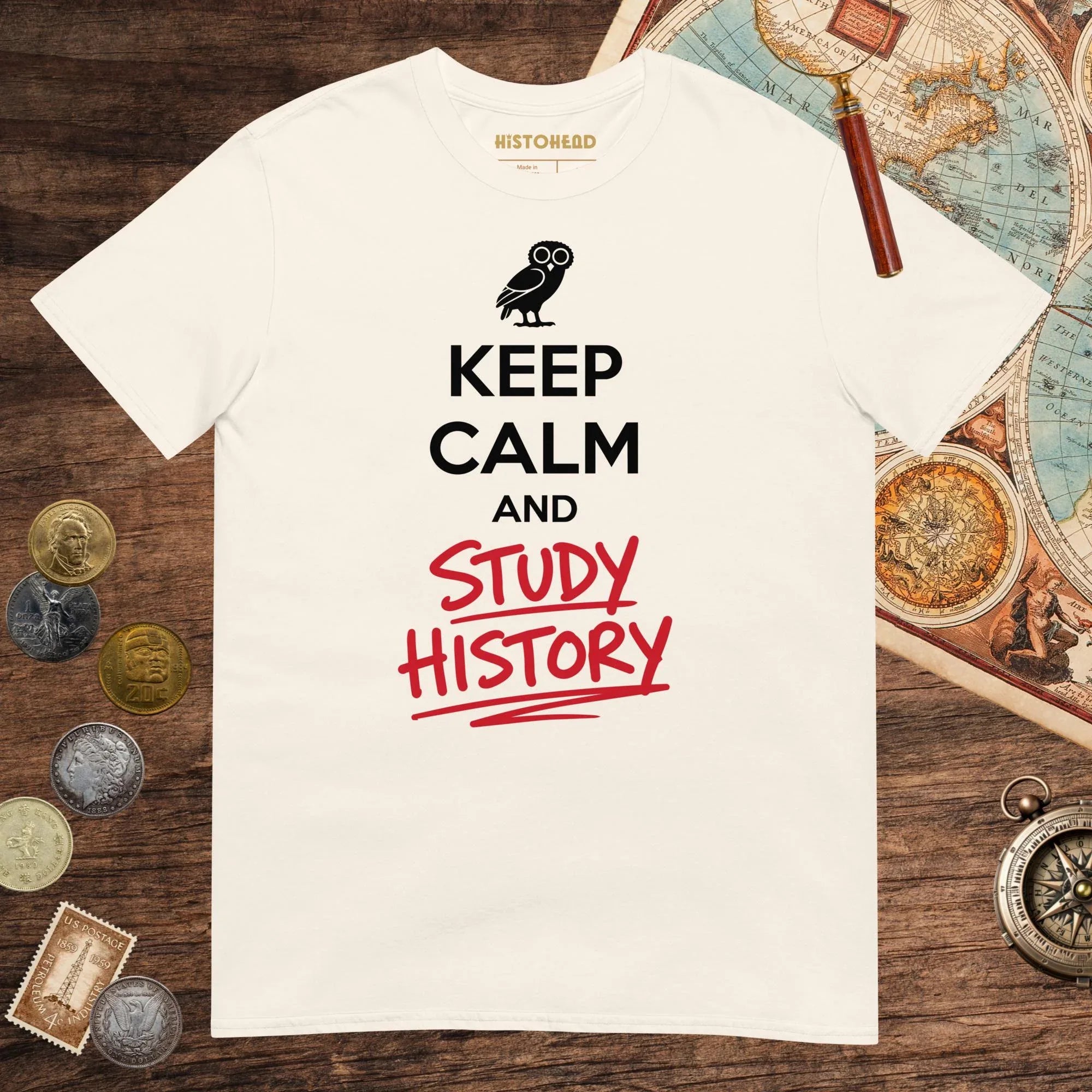 Natural Keep Calm and Study History Tee - history buff gift by HistoHead
