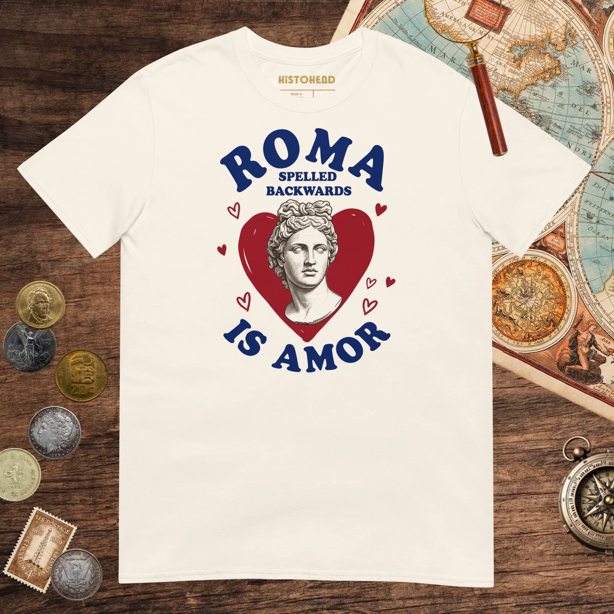 Natural Roma Spelled Backwards Is Amor Tee - history buff gift by HistoHead