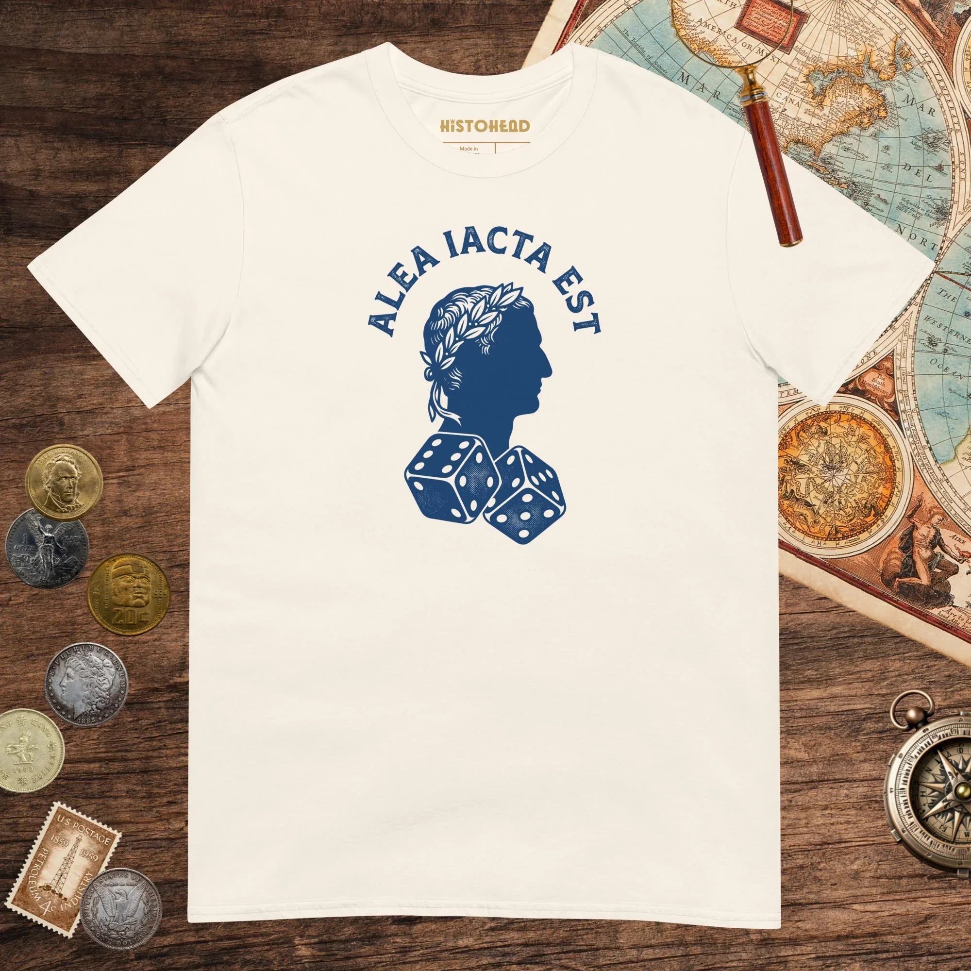 Natural Alea Iacta Est Caesar Quote Tee - history buff gift by HistoHead