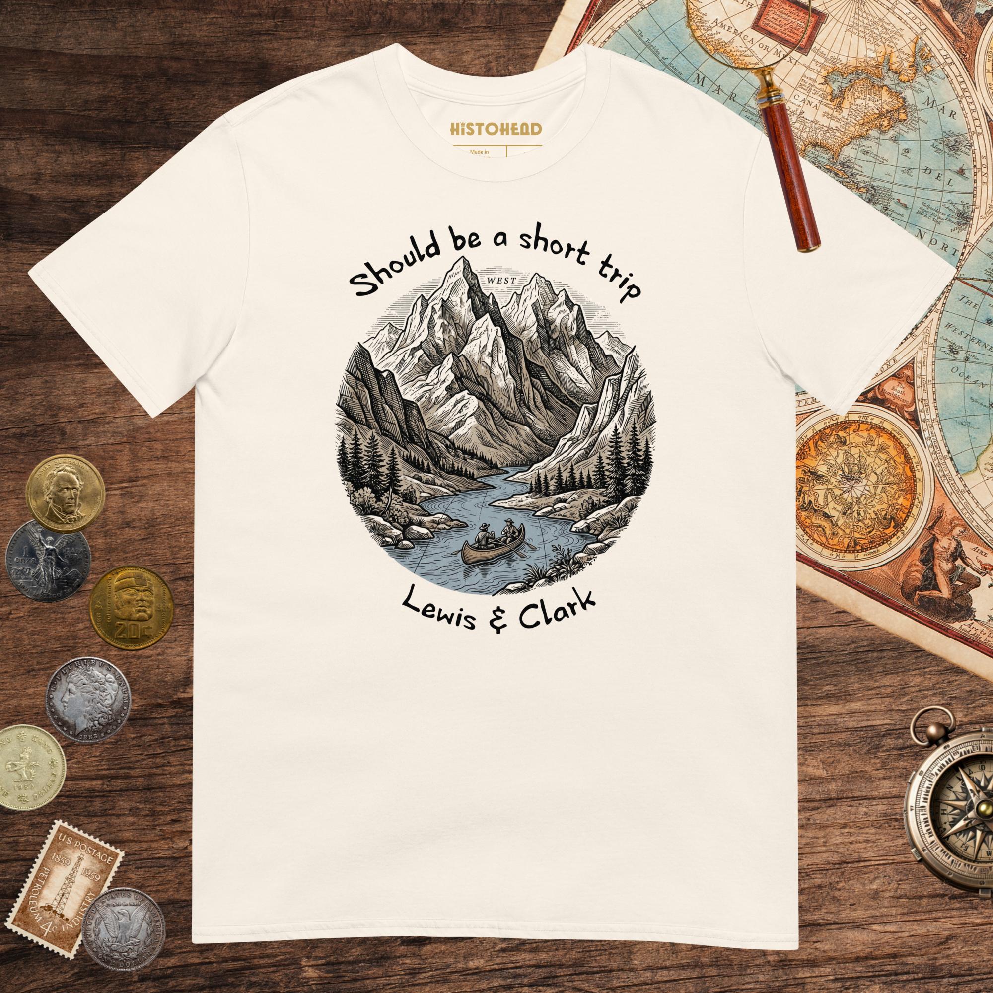 Natural Lewis & Clark Short Trip Tee - history buff gift by HistoHead