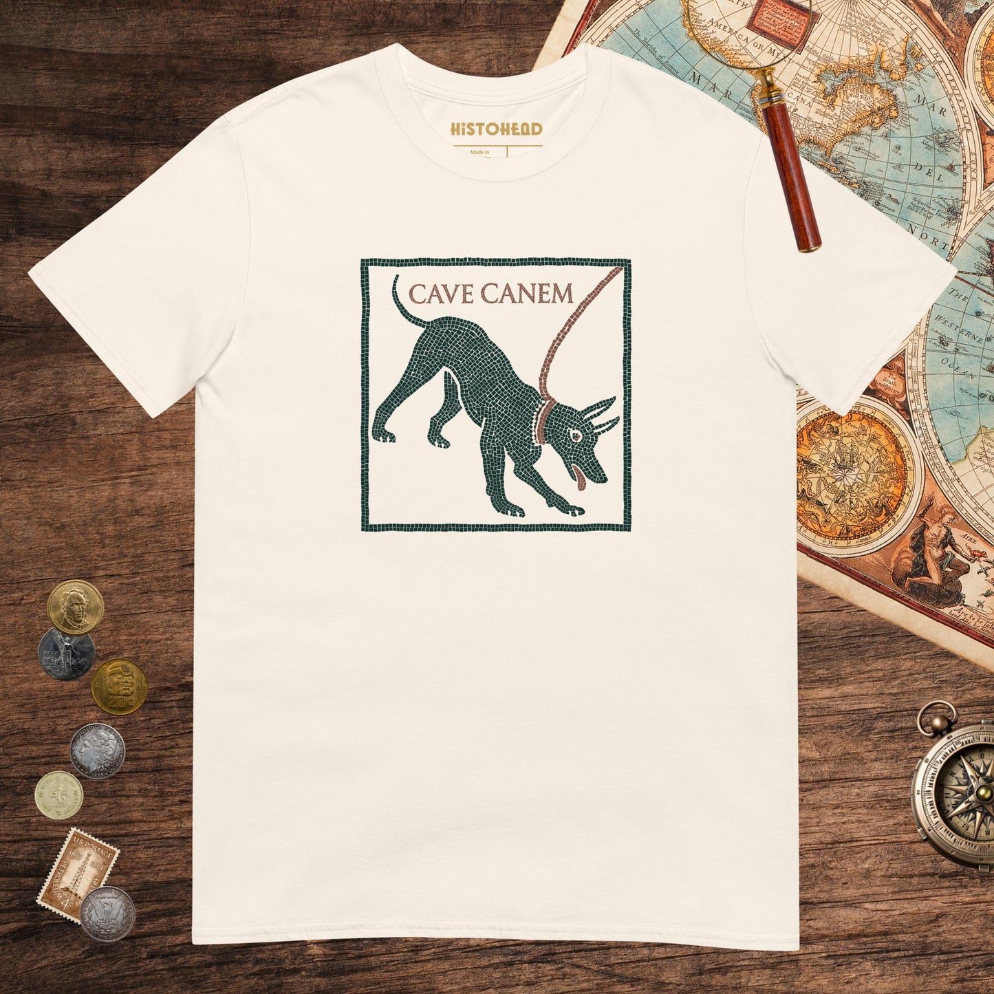 Natural Cave Canem Pompeii Mosaic Tee - history buff gift by HistoHead