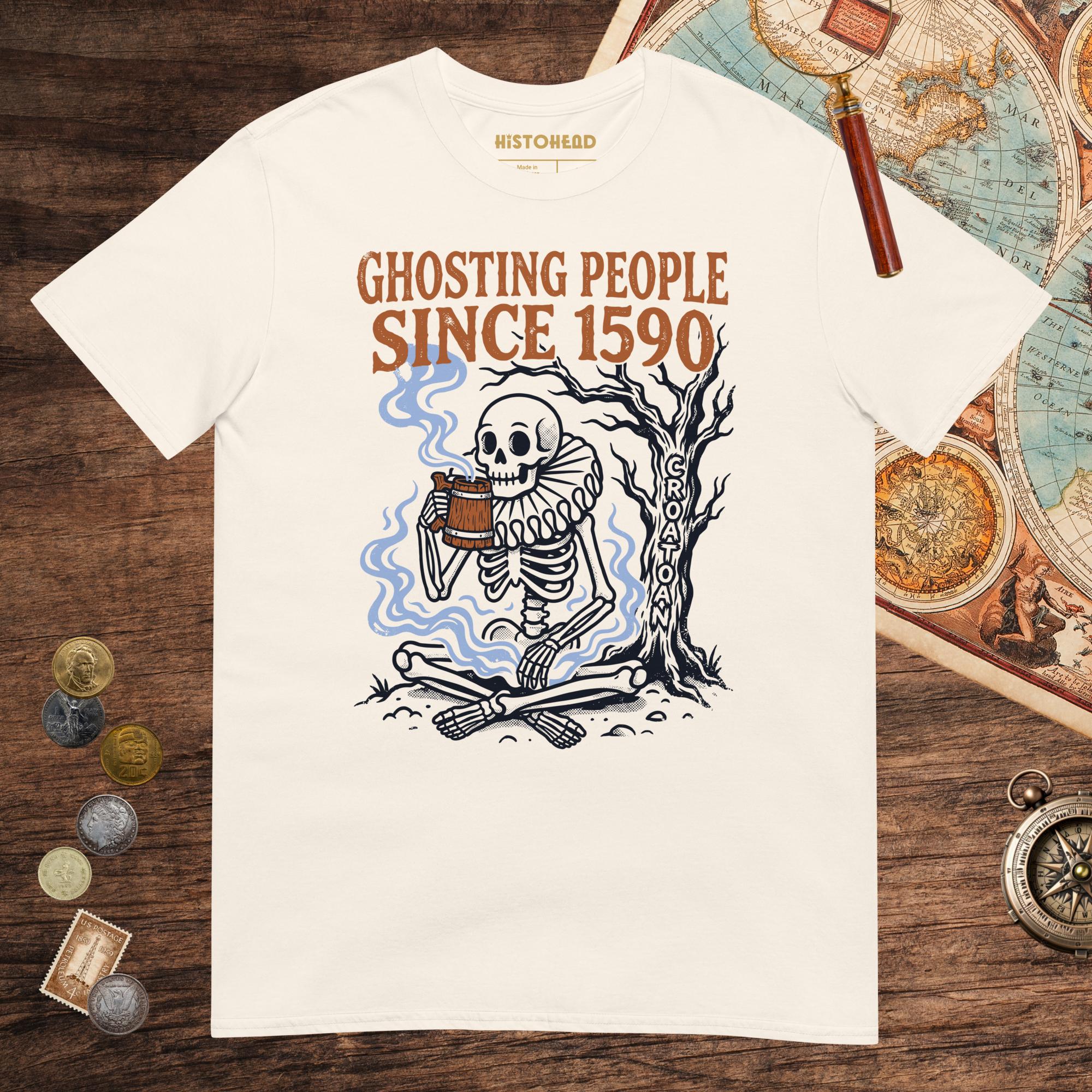 Natural Roanoke Colony Ghosting Since 1590 Tee - history buff gift by HistoHead