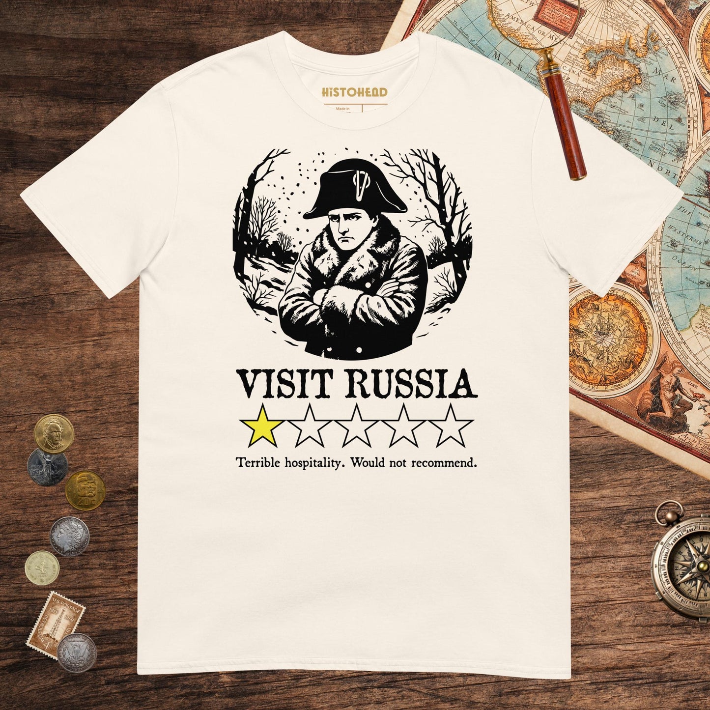 Natural Napoleon Visit Russia Review Tee - history buff gift by HistoHead