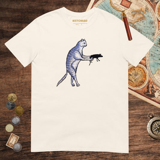 Natural Weird Medieval Cat's Mouse-Gun Tee - history buff gift by HistoHead