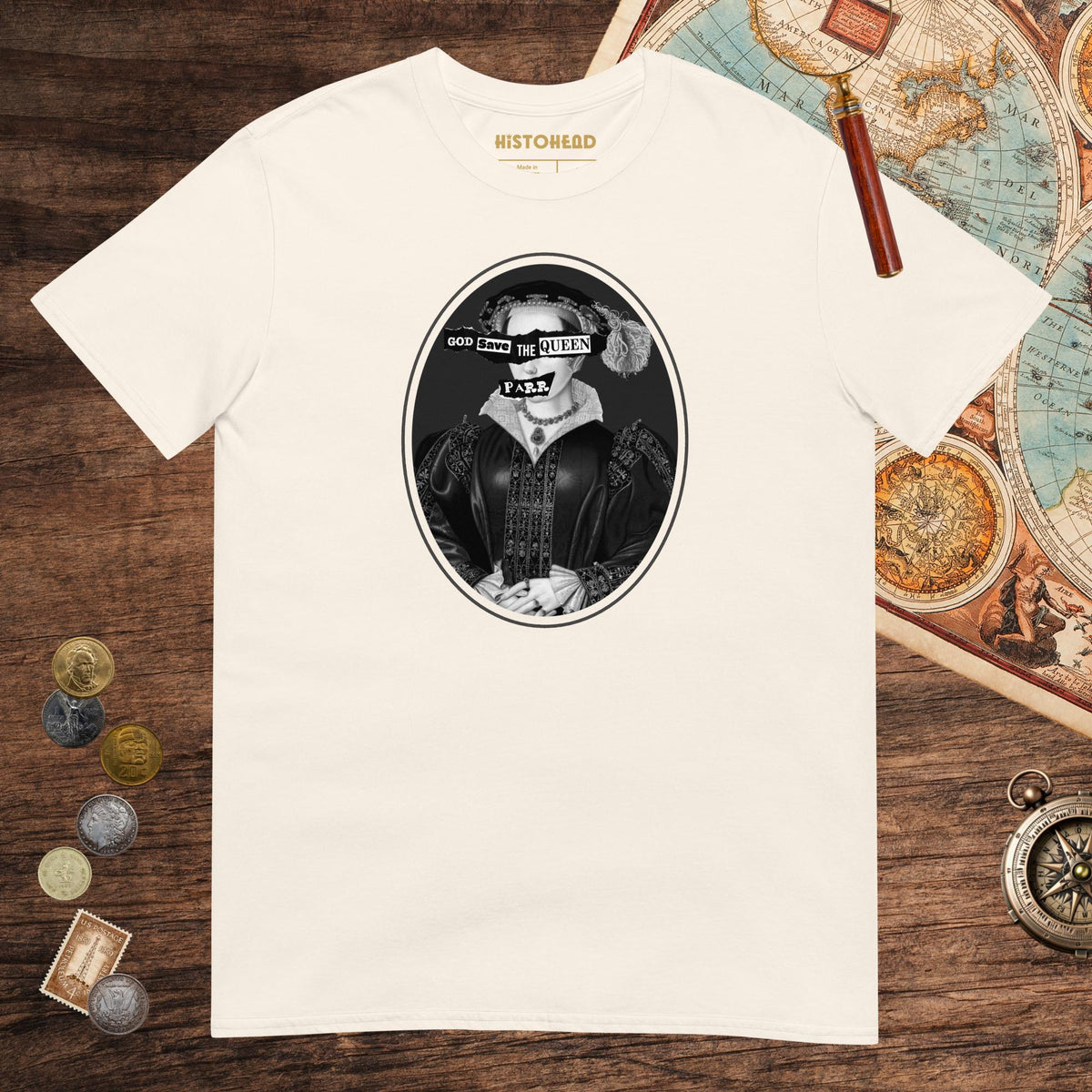 Natural God Save the Queen Catherine Parr Tee - history buff gift by HistoHead