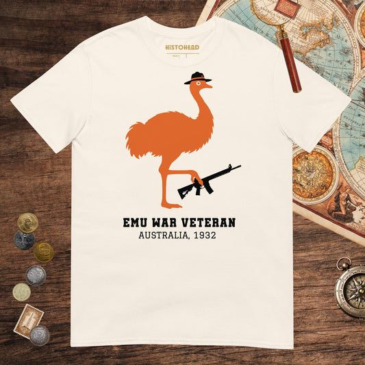 Natural Emu War Veteran Tee - history buff gift by HistoHead