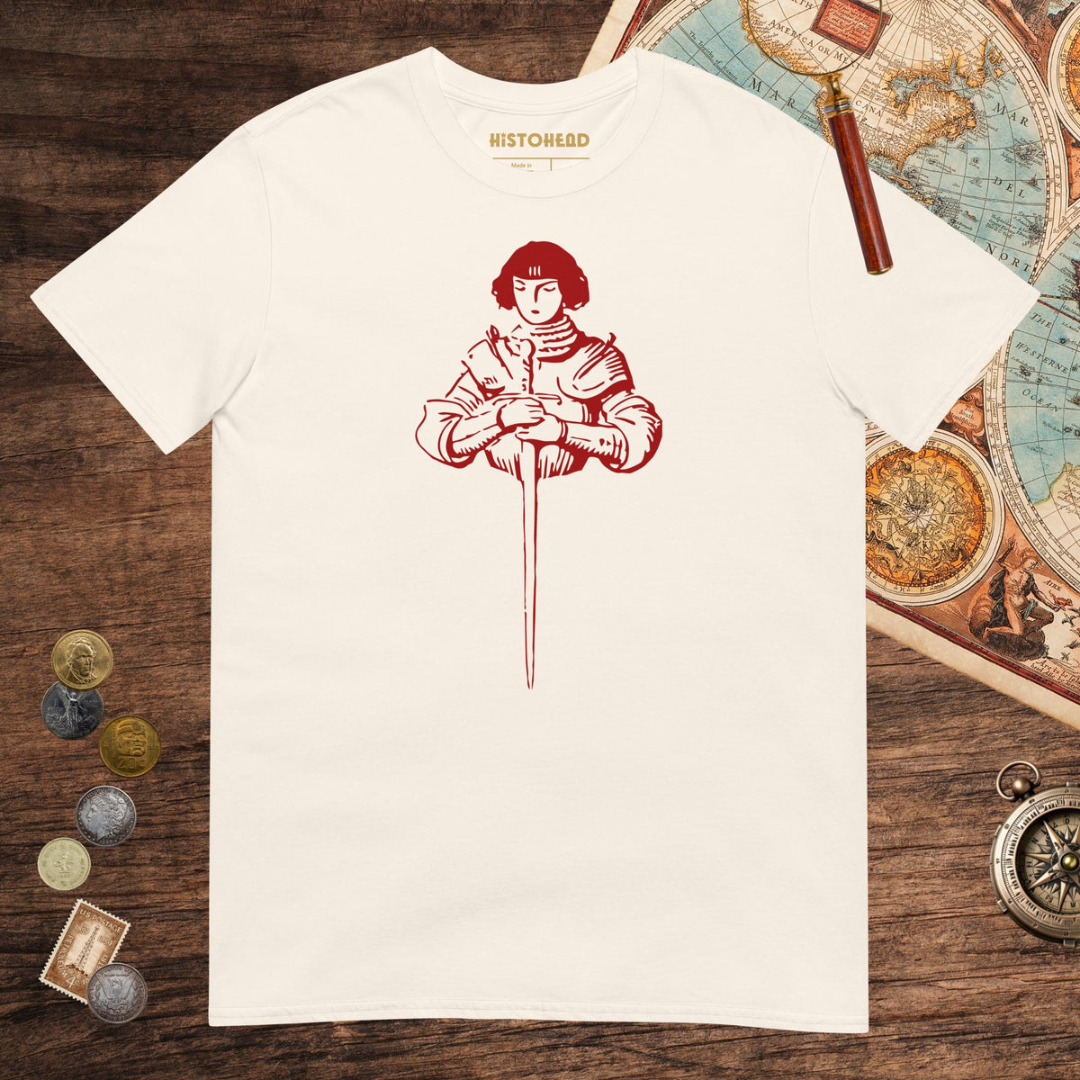 Natural Joan of Arc Stamp Tee - history buff gift by HistoHead