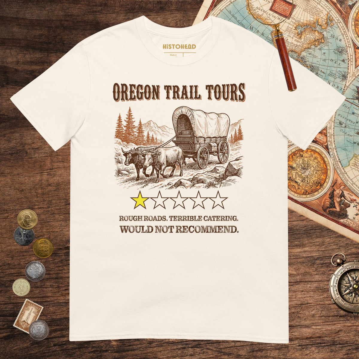 Natural Oregon Trail Tours Review Tee - history buff gift by HistoHead
