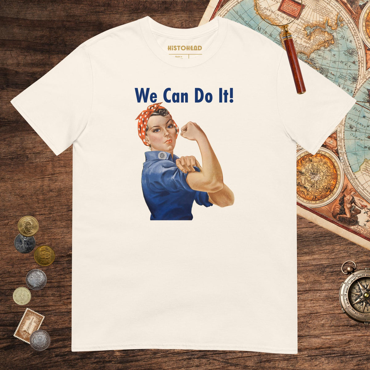 Natural Rosie We Can Do It Tee - history buff gift by HistoHead