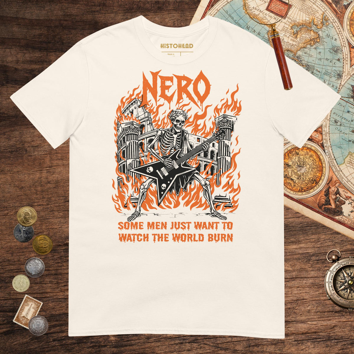 Natural Nero Watch the World Burn Tee - history buff gift by HistoHead