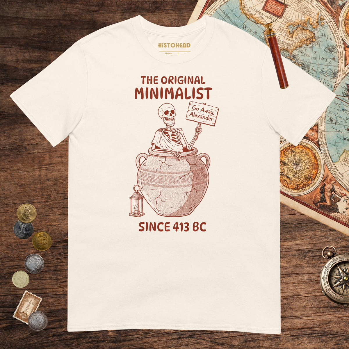 Natural Diogenes the Original Minimalist Tee - history buff gift by HistoHead