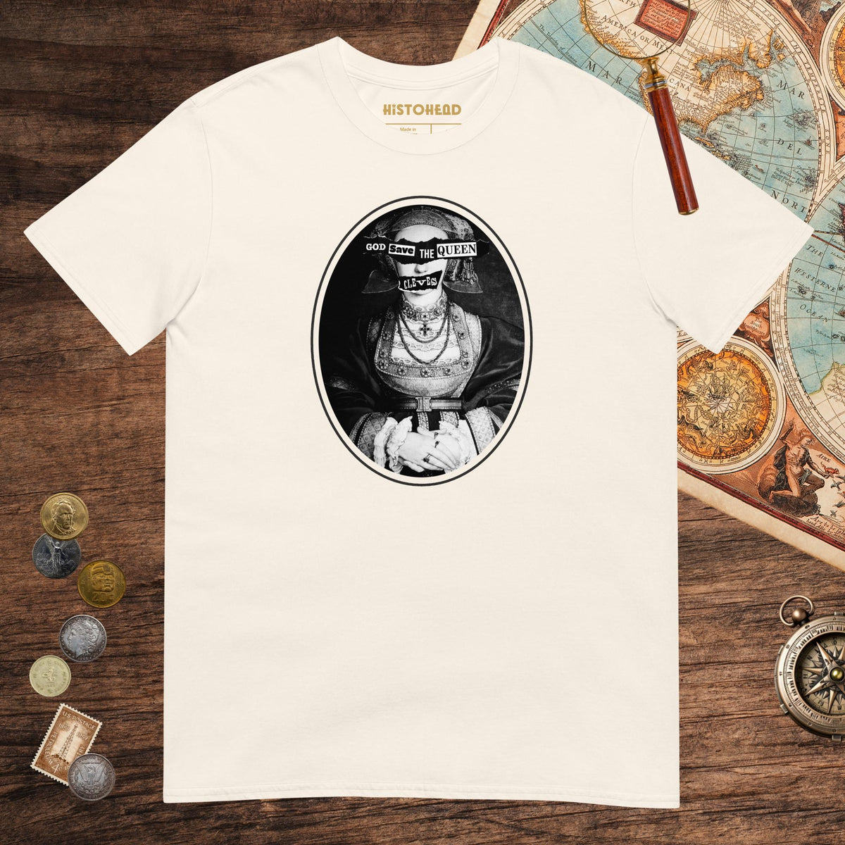 Natural God Save the Queen Anne of Cleves Tee - history buff gift by HistoHead