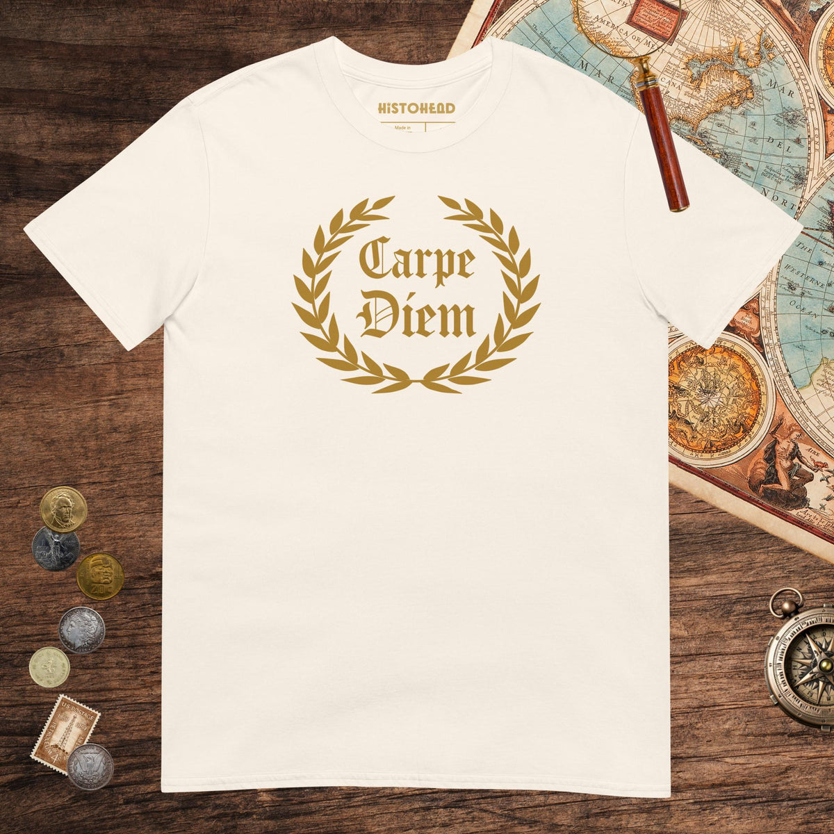 Natural Carpe Diem Tee - history buff gift by HistoHead