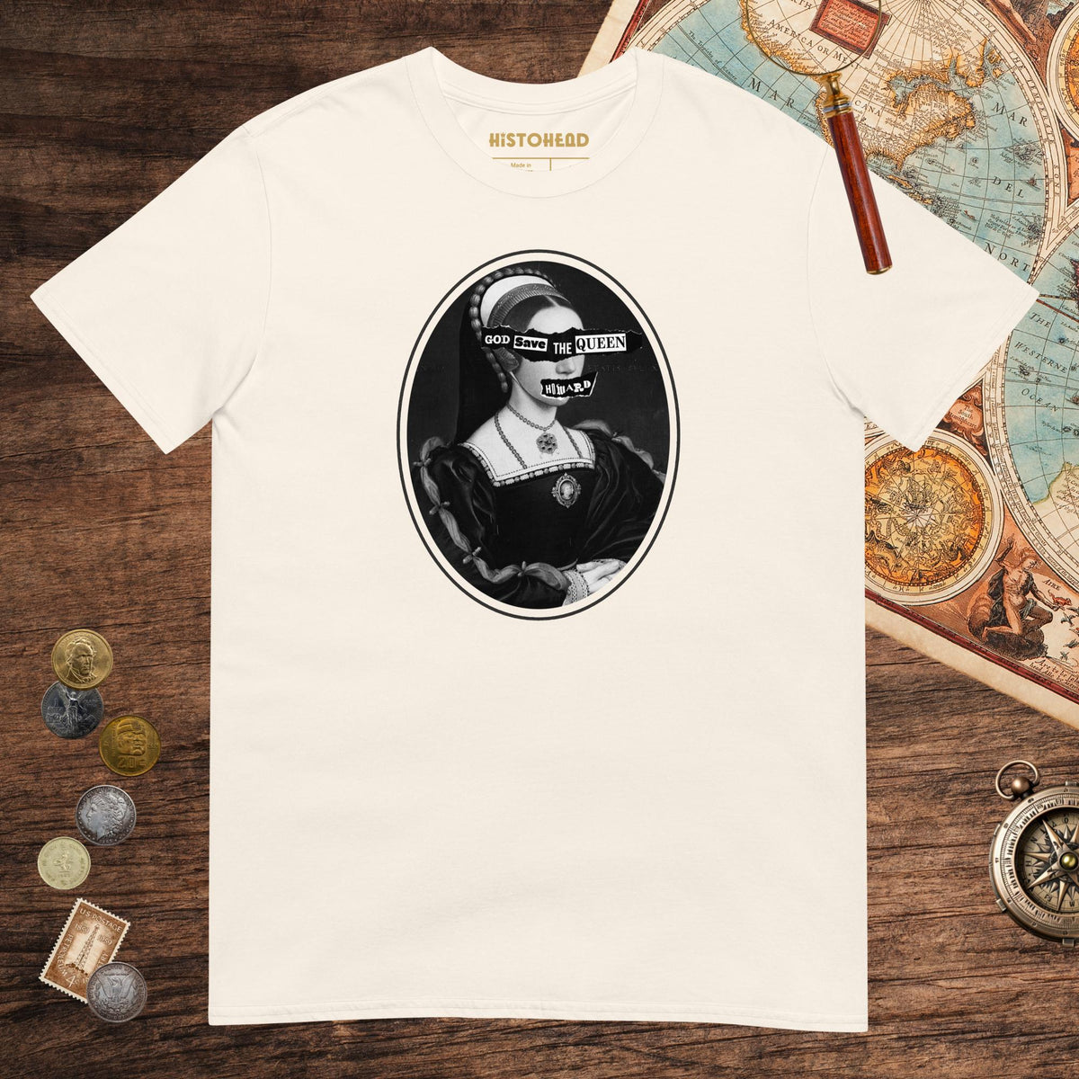 Natural God Save the Queen Catherine Howard Tee - history buff gift by HistoHead