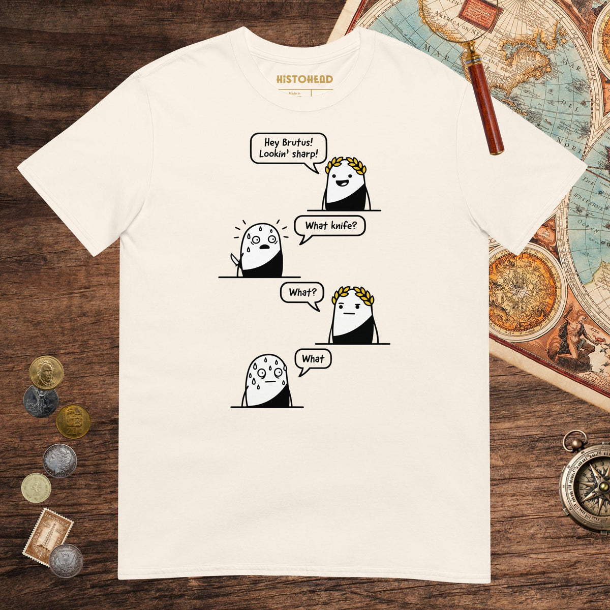 Natural Caesar and Brutus Comics Tee - history buff gift by HistoHead