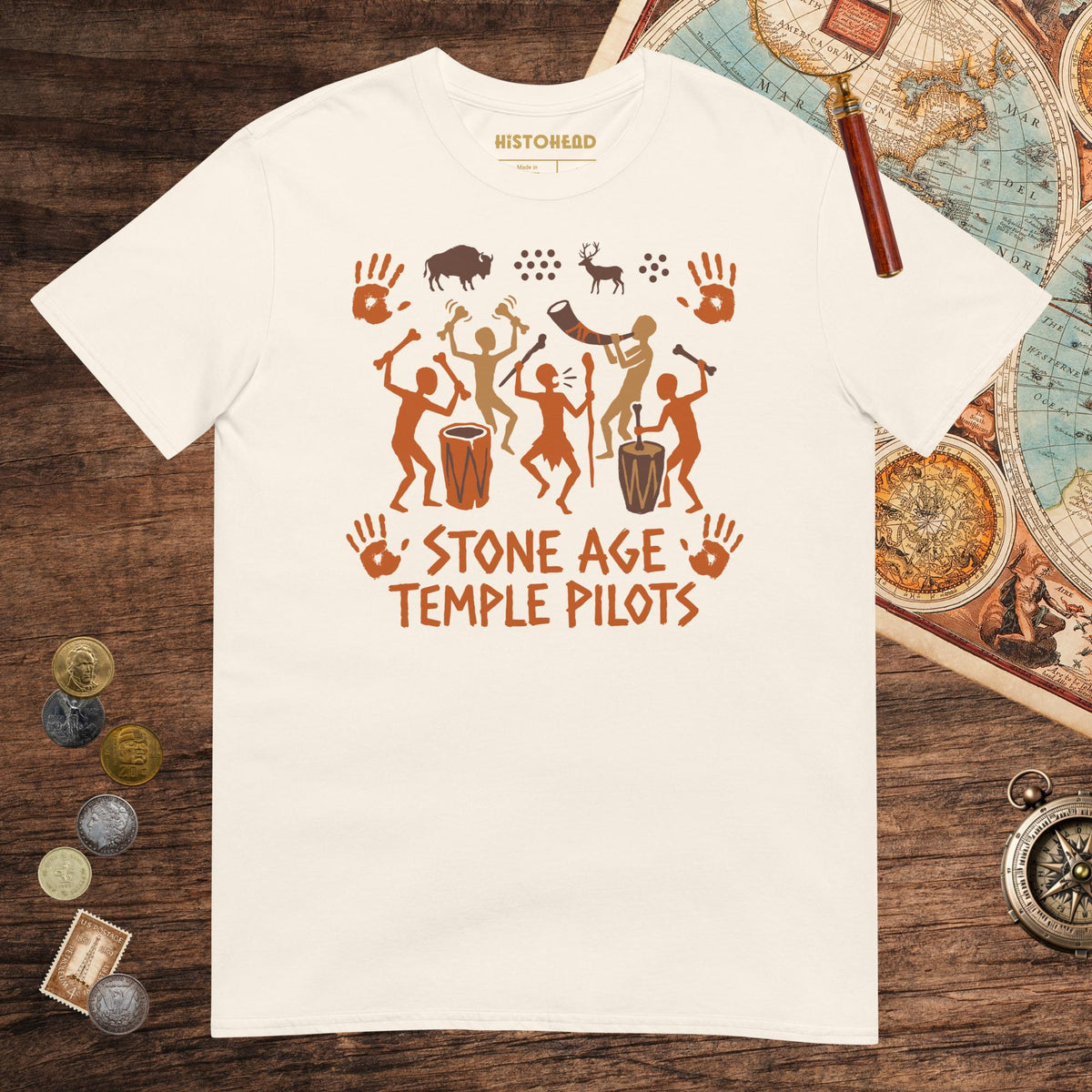 Natural Stone Age Temple Pilots Tee - history buff gift by HistoHead