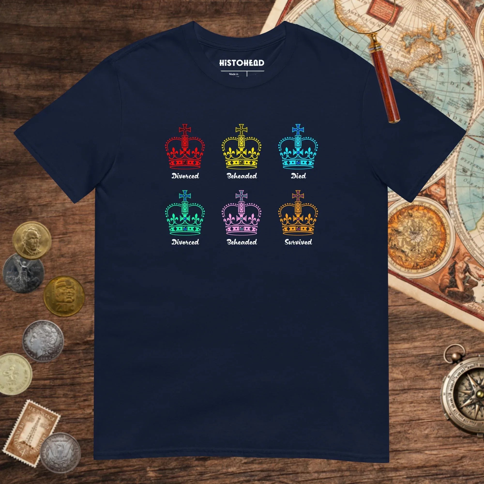 Navy Six Queens Tee - history buff gift by HistoHead