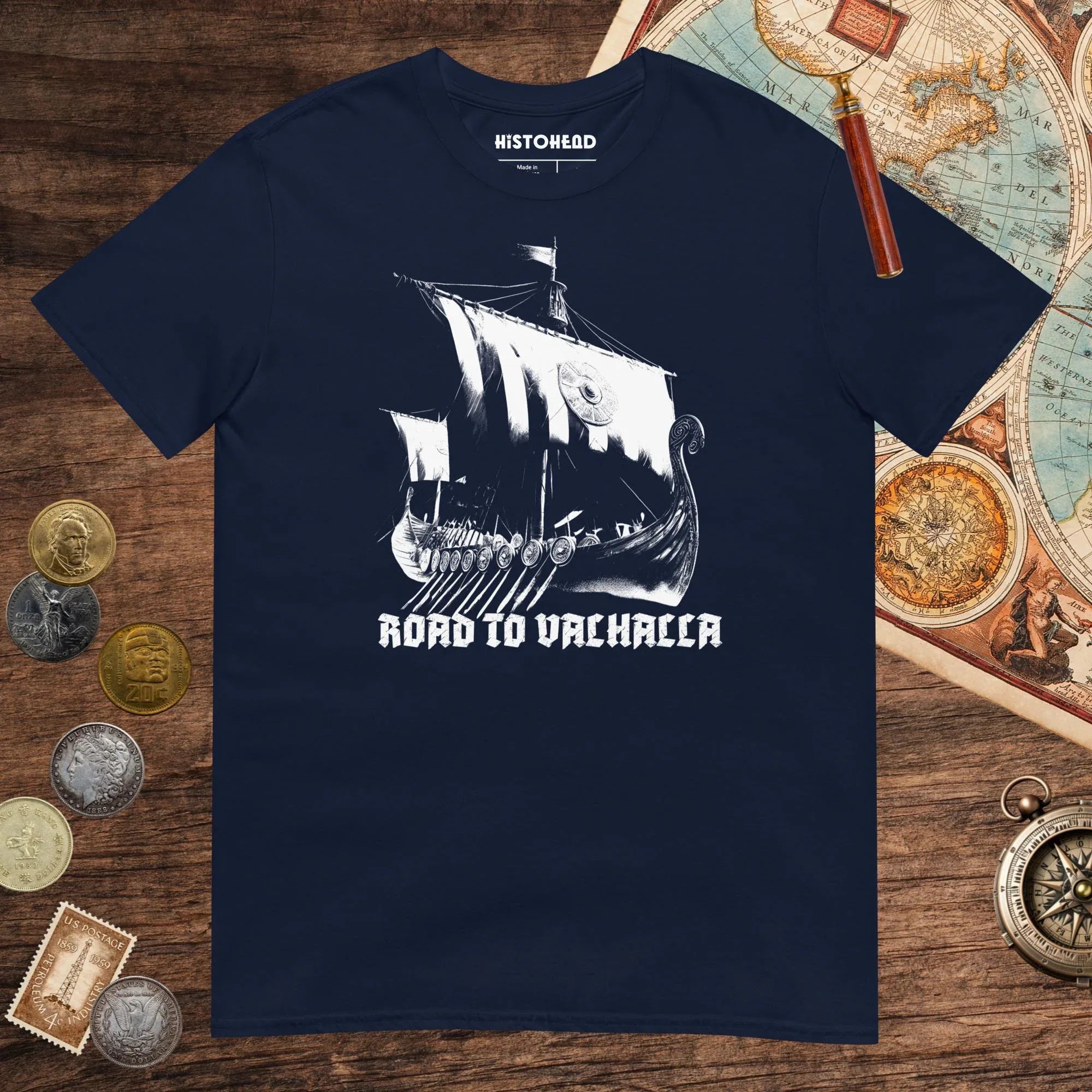 Navy Road to Valhalla Tee - history buff gift by HistoHead