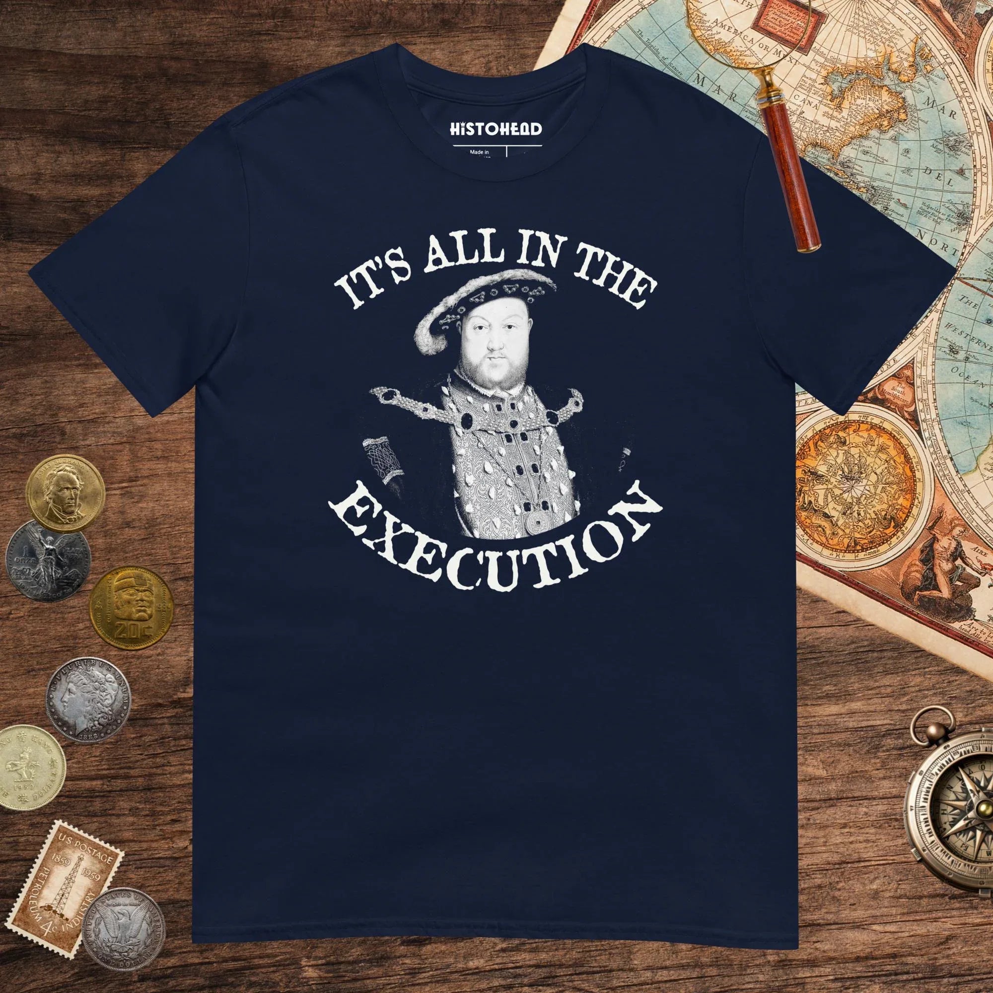 Navy Henry VIII Execution Tee - history buff gift by HistoHead