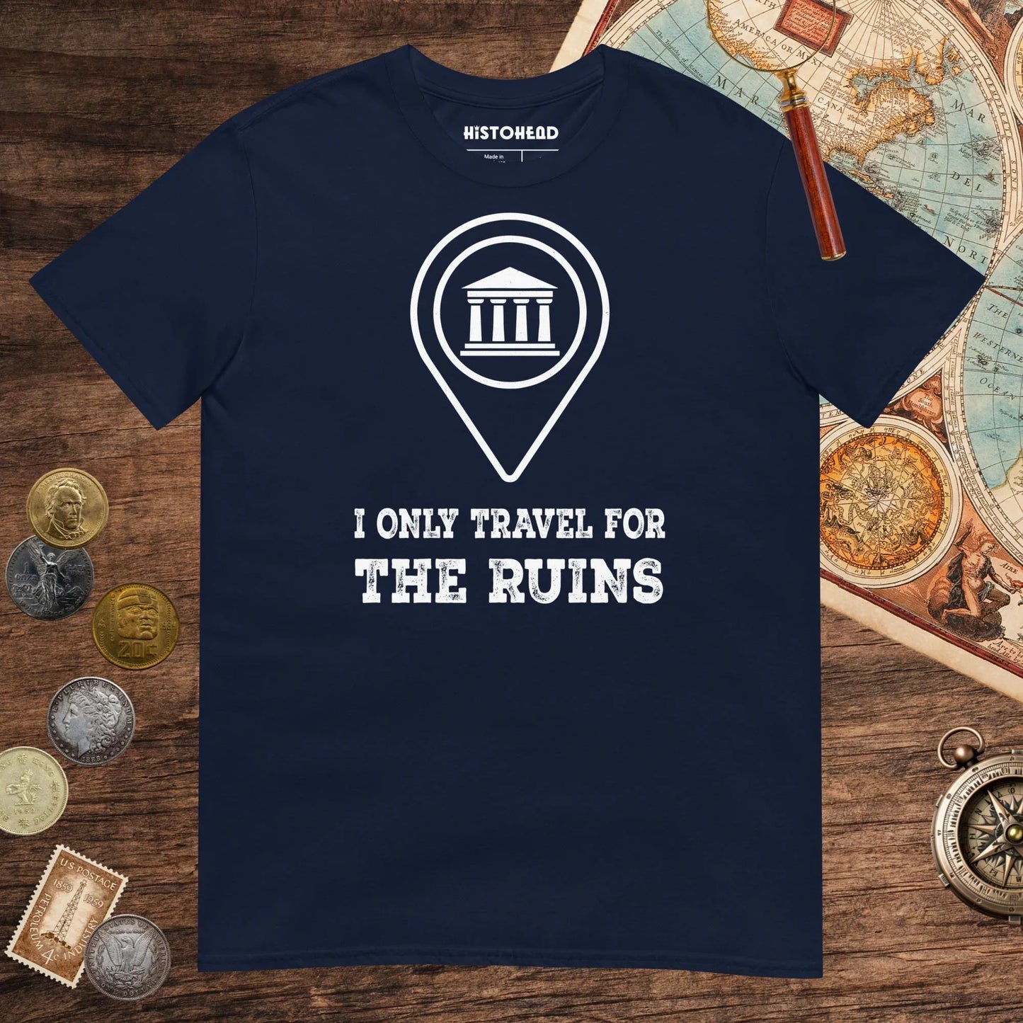 Navy Travel for the Ruins Tee - history buff gift by HistoHead