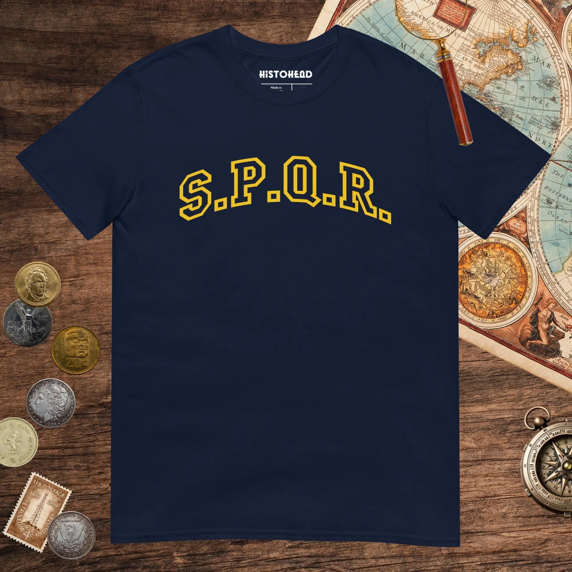 Navy SPQR Tee - history buff gift by HistoHead