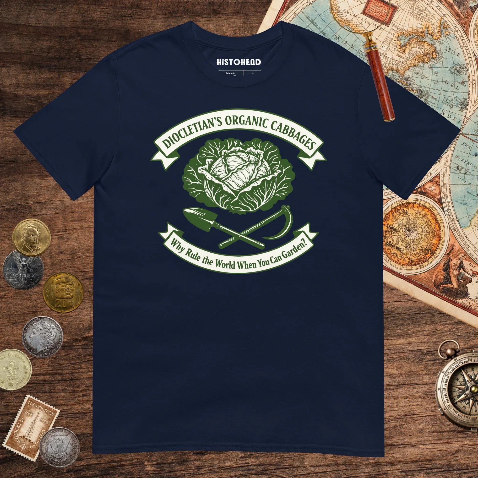 Navy Diocletian's Cabbage Tee - history buff gift by HistoHead