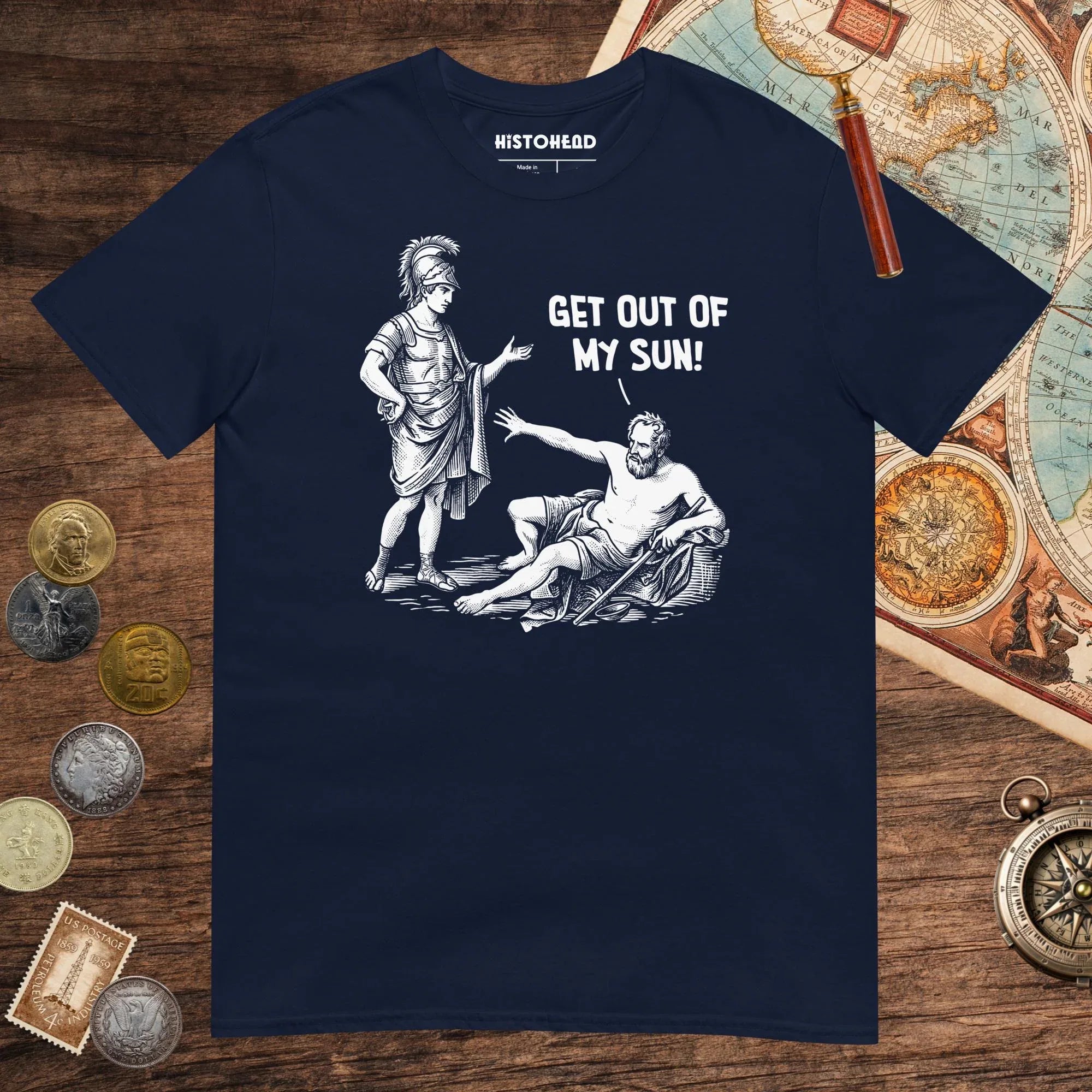 Navy Diogenes: Get Out of My Sun Tee - history buff gift by HistoHead