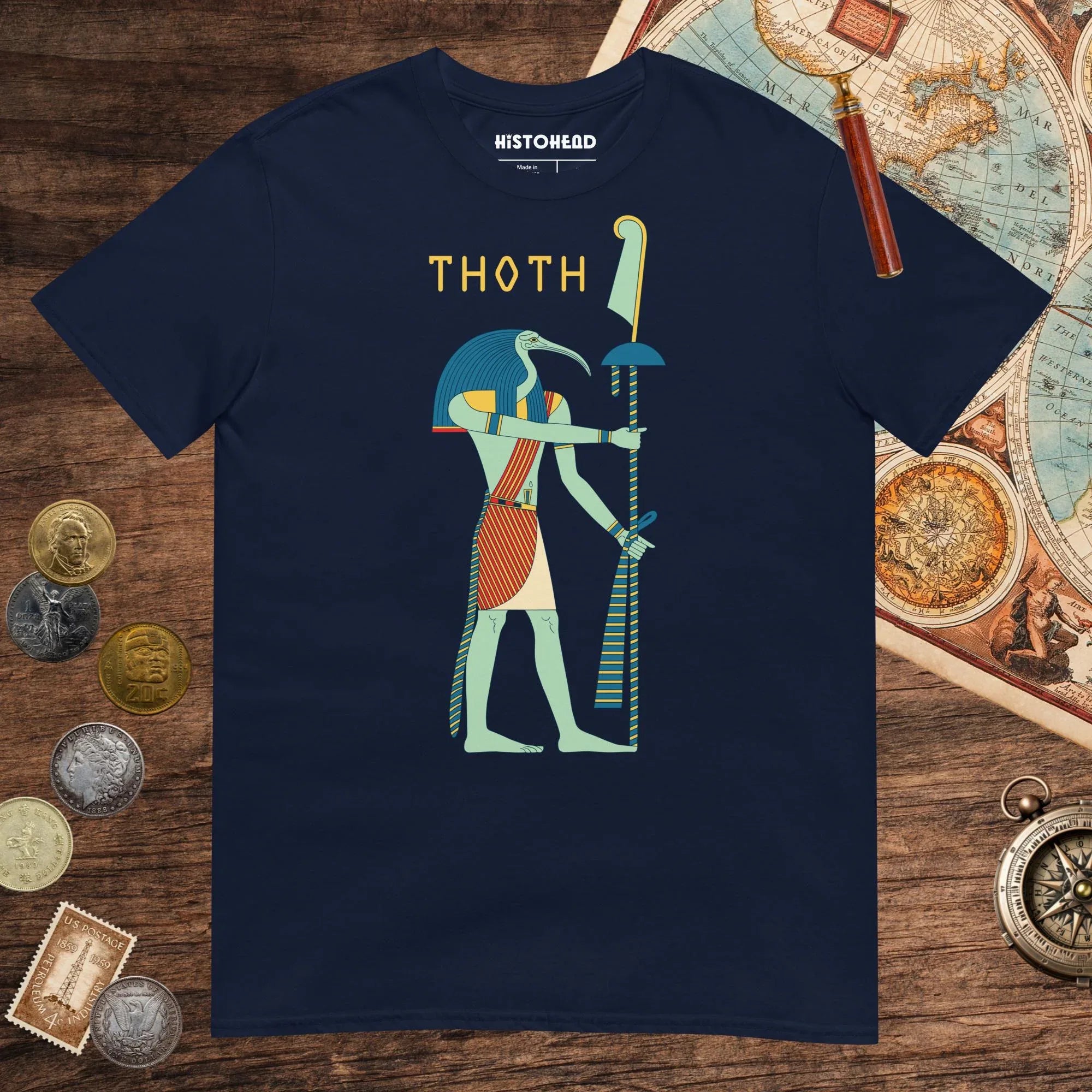 Navy Egyptian God Thoth Tee - history buff gift by HistoHead
