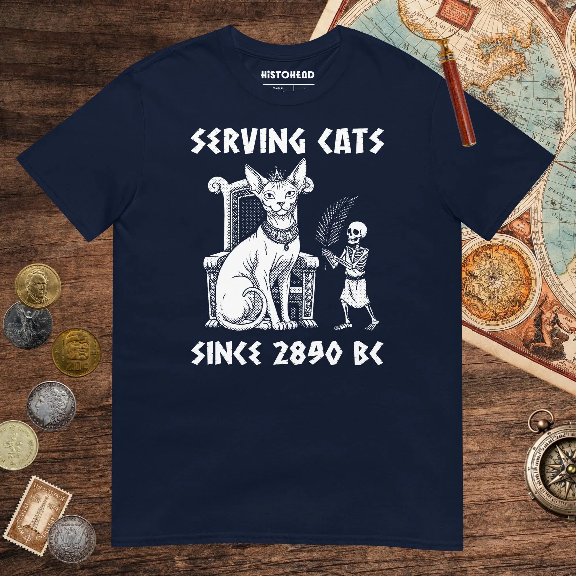Navy Serving Cats Since 2890 BC Tee - history buff gift by HistoHead