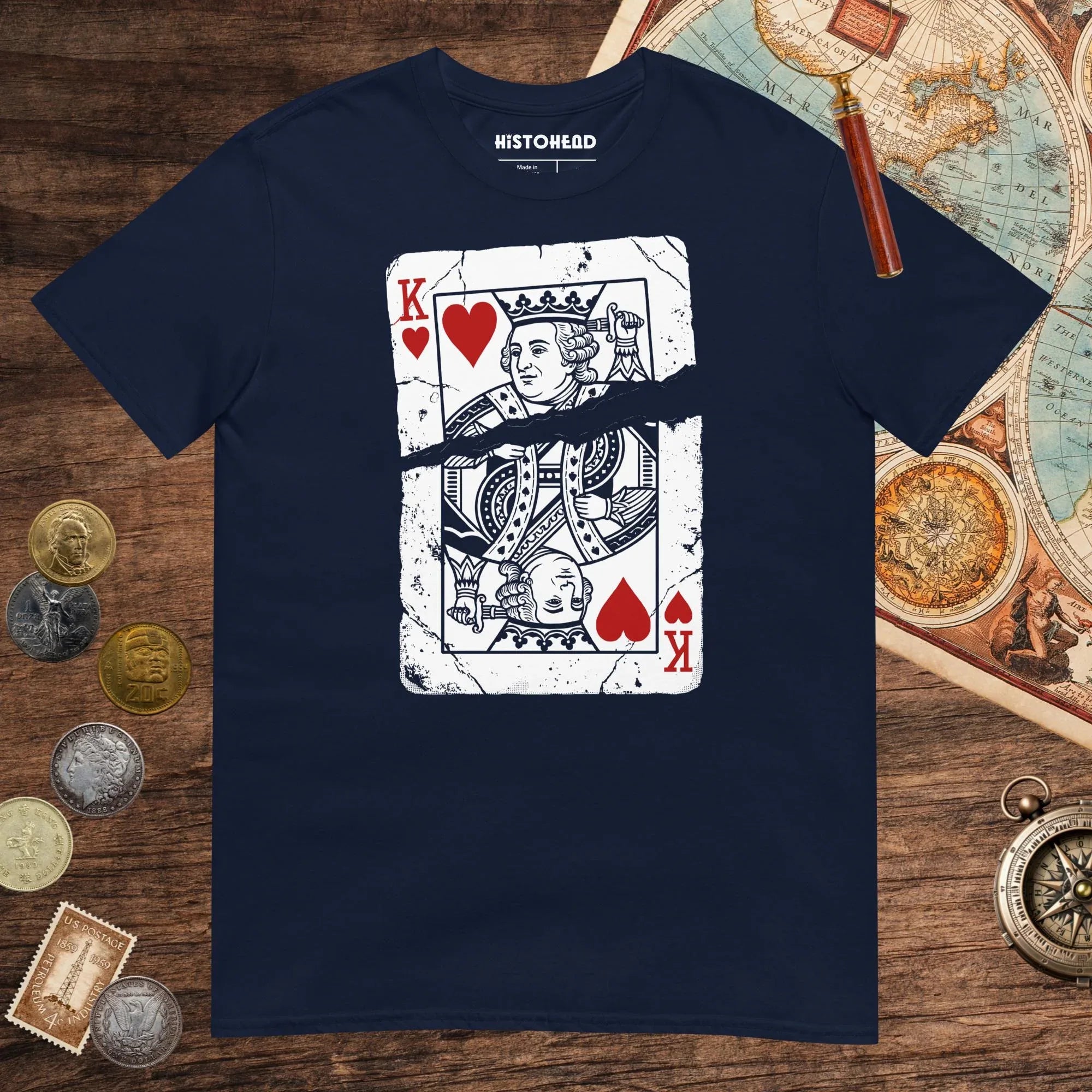Navy Louis XVI Playing Card Tee - history buff gift by HistoHead