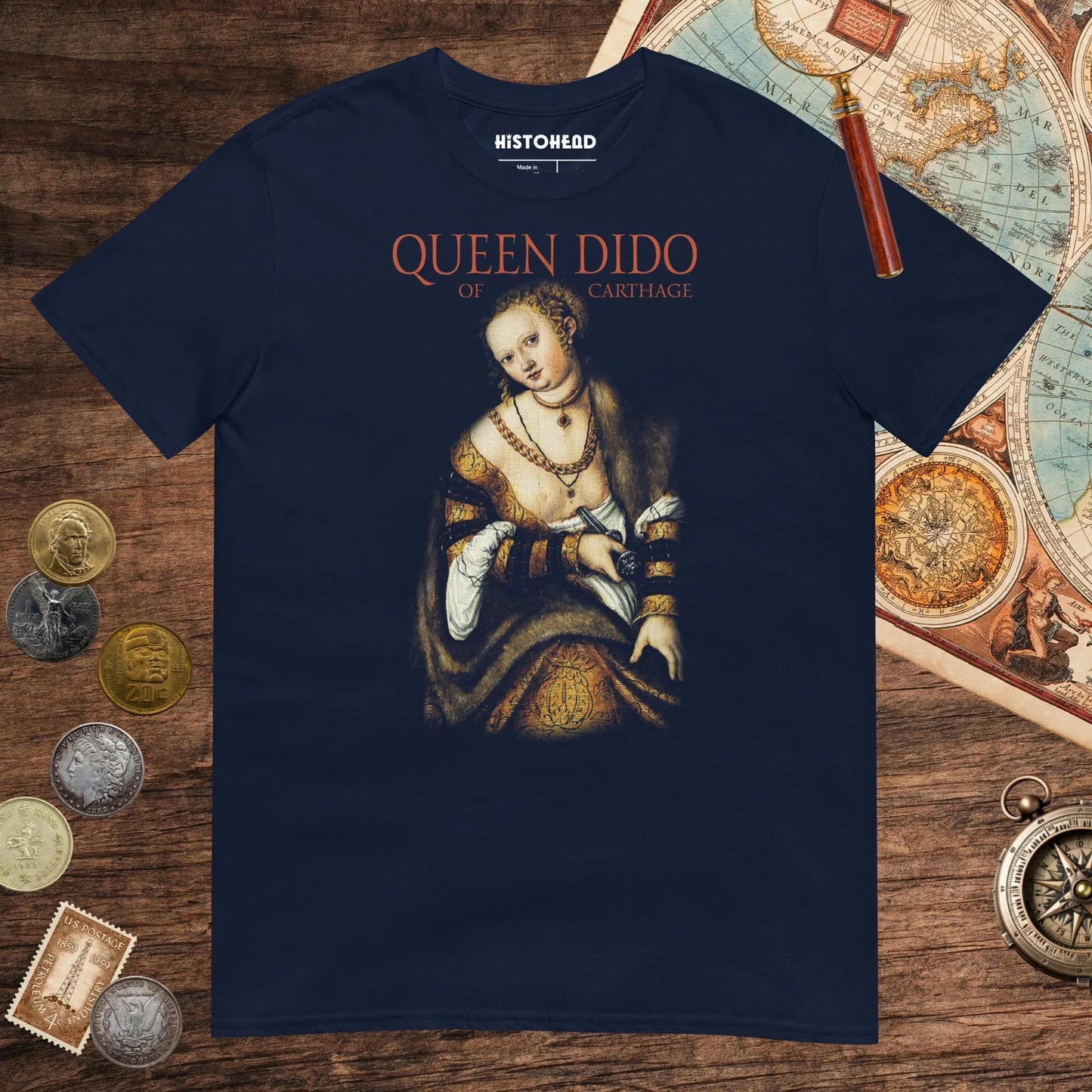 Navy Dido Queen of Carthage Tee - history buff gift by HistoHead