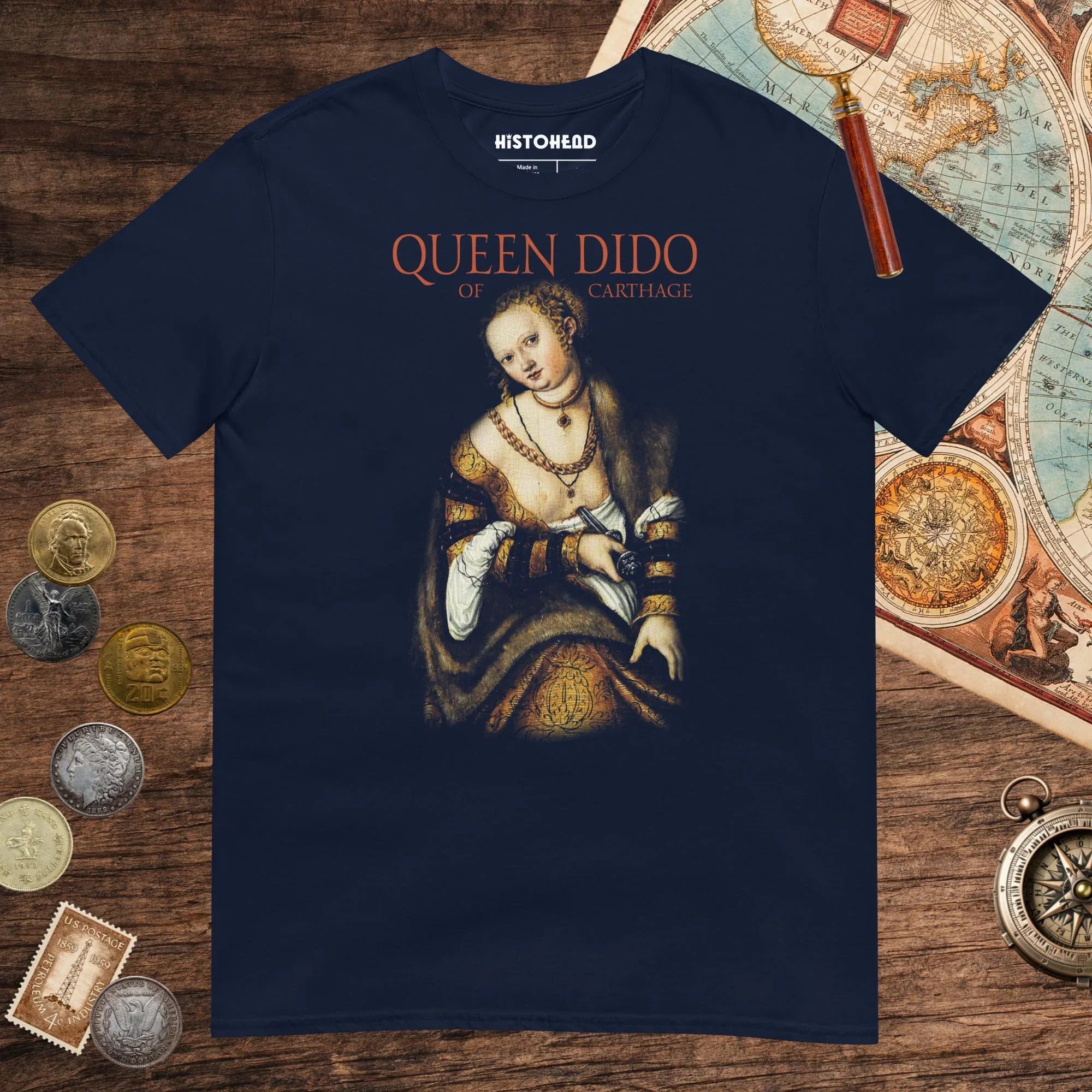 Navy Dido Queen of Carthage Tee - history buff gift by HistoHead