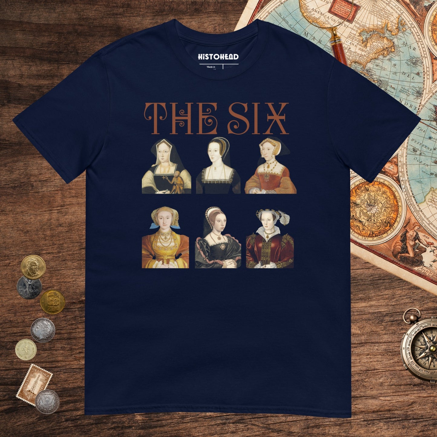 Navy The Six Tee - history buff gift by HistoHead