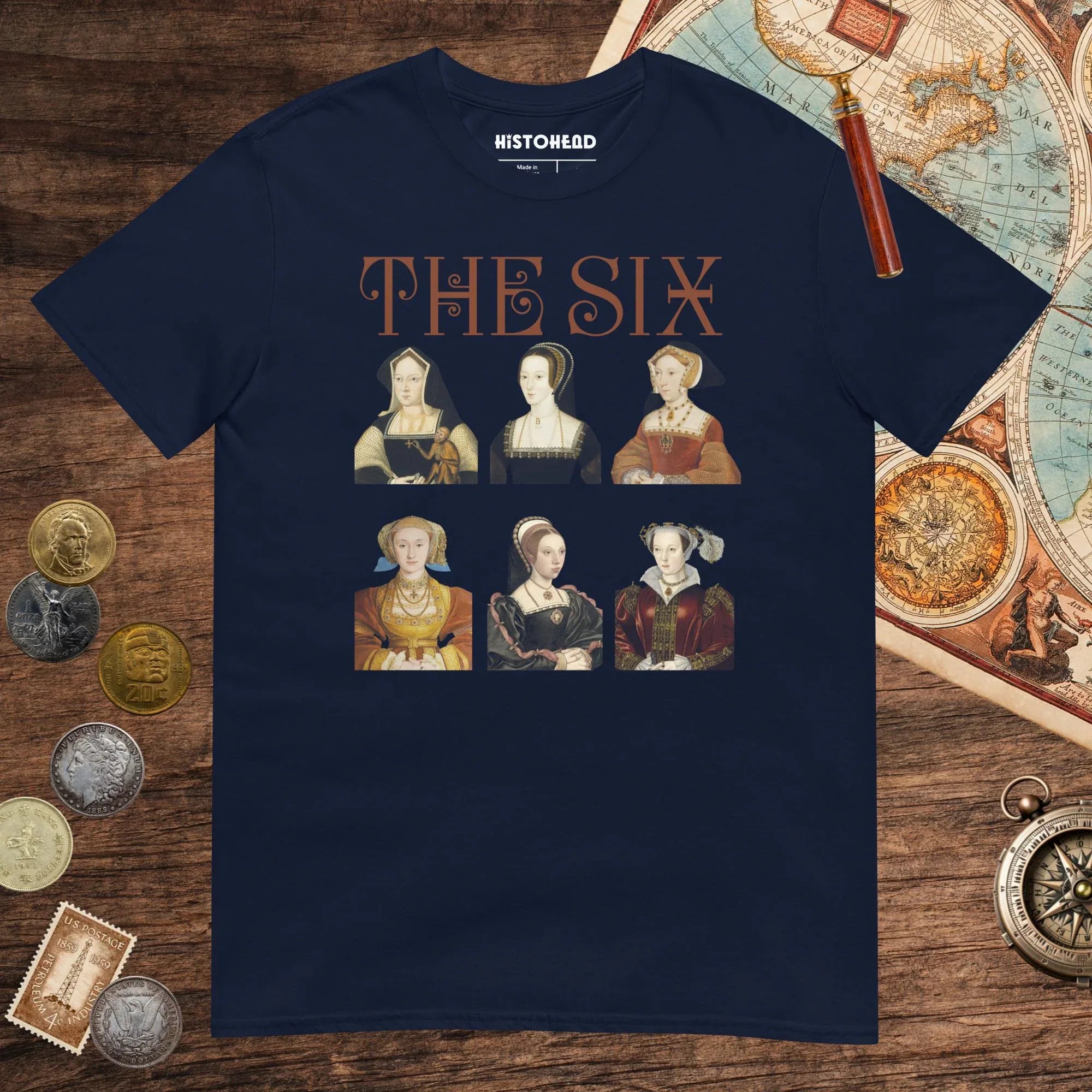 Navy The Six Tee - history buff gift by HistoHead